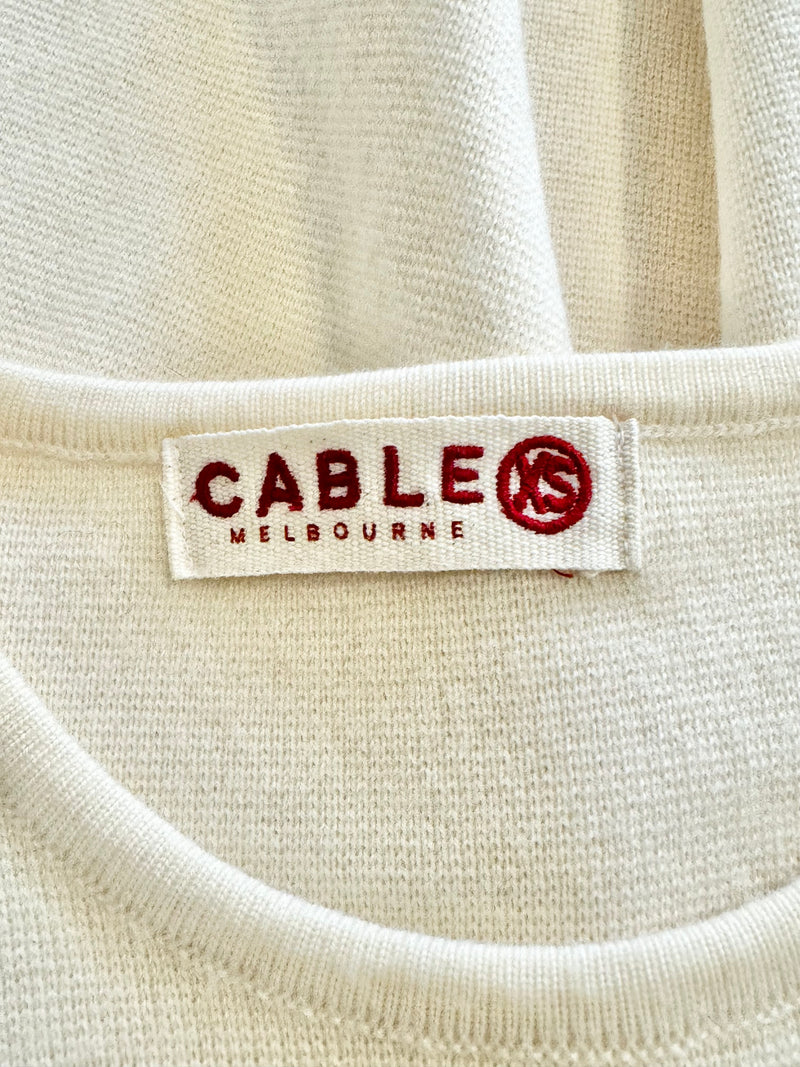 Cable Melbourne Cream Merino Wool Jumper - AU6/8