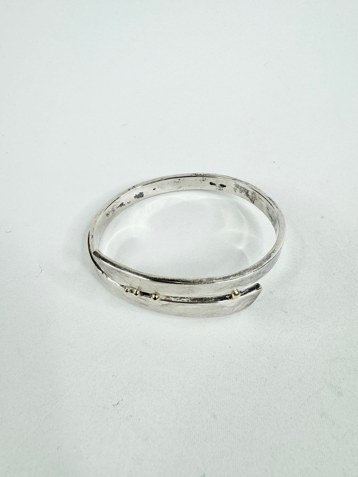 Silver & 18ct Gold Beaded Cuff