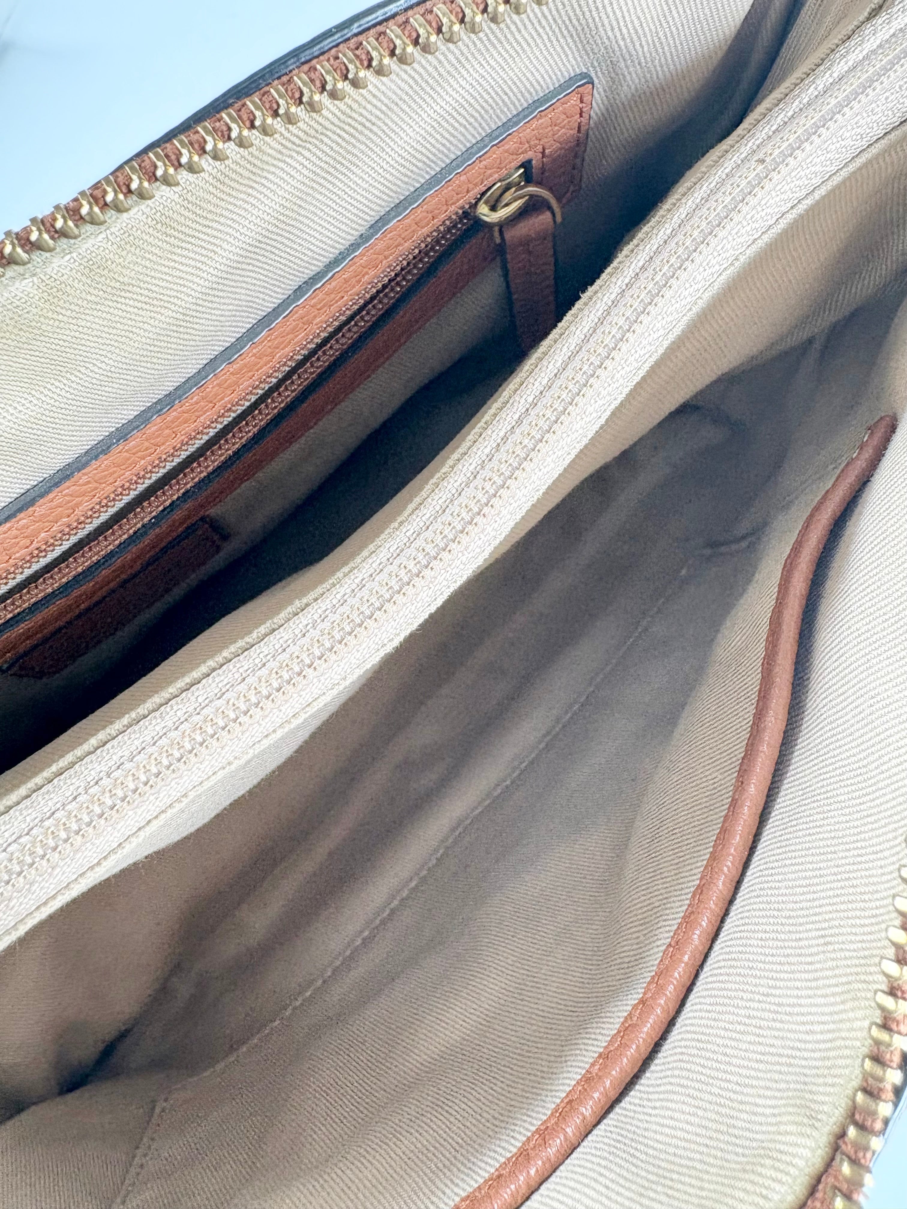 Oroton Chestnut Grained Leather Crossbody Bag