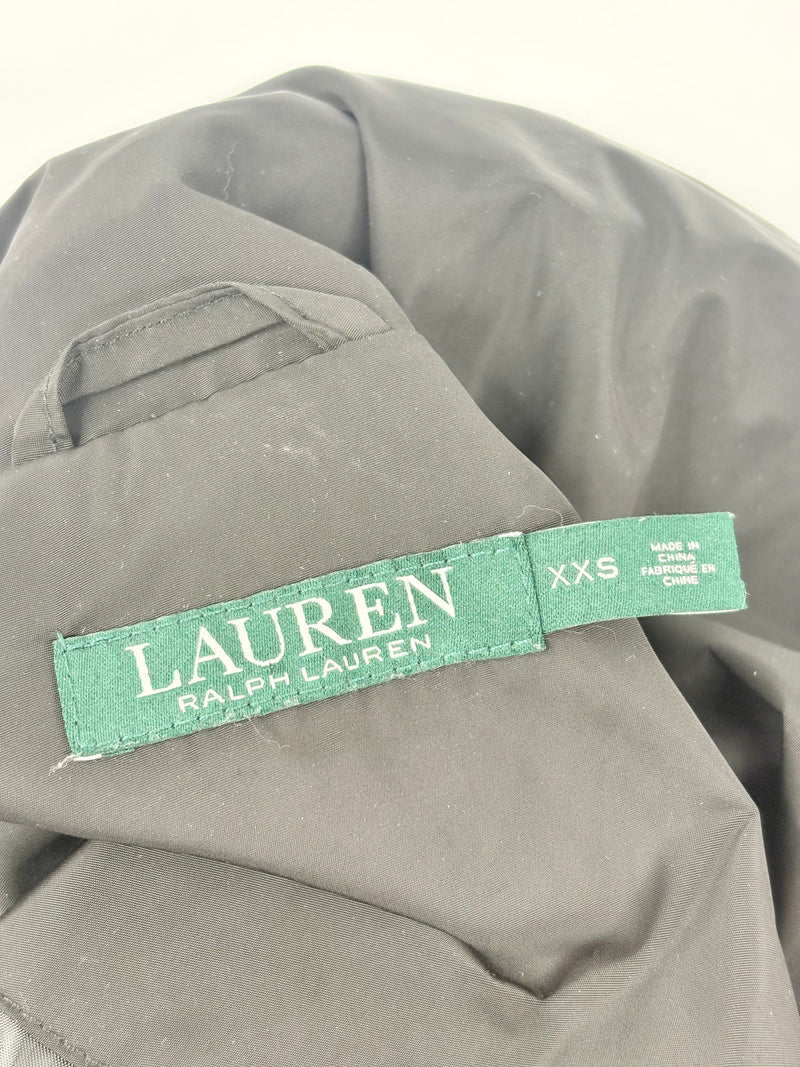 Lauren by Ralph Lauren Black Hooded Spray Jacket - XXS