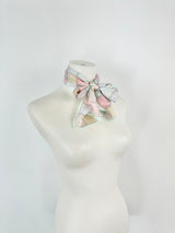 Oscar de la Renta Pastel Pink & Purple Long Silk Scarf