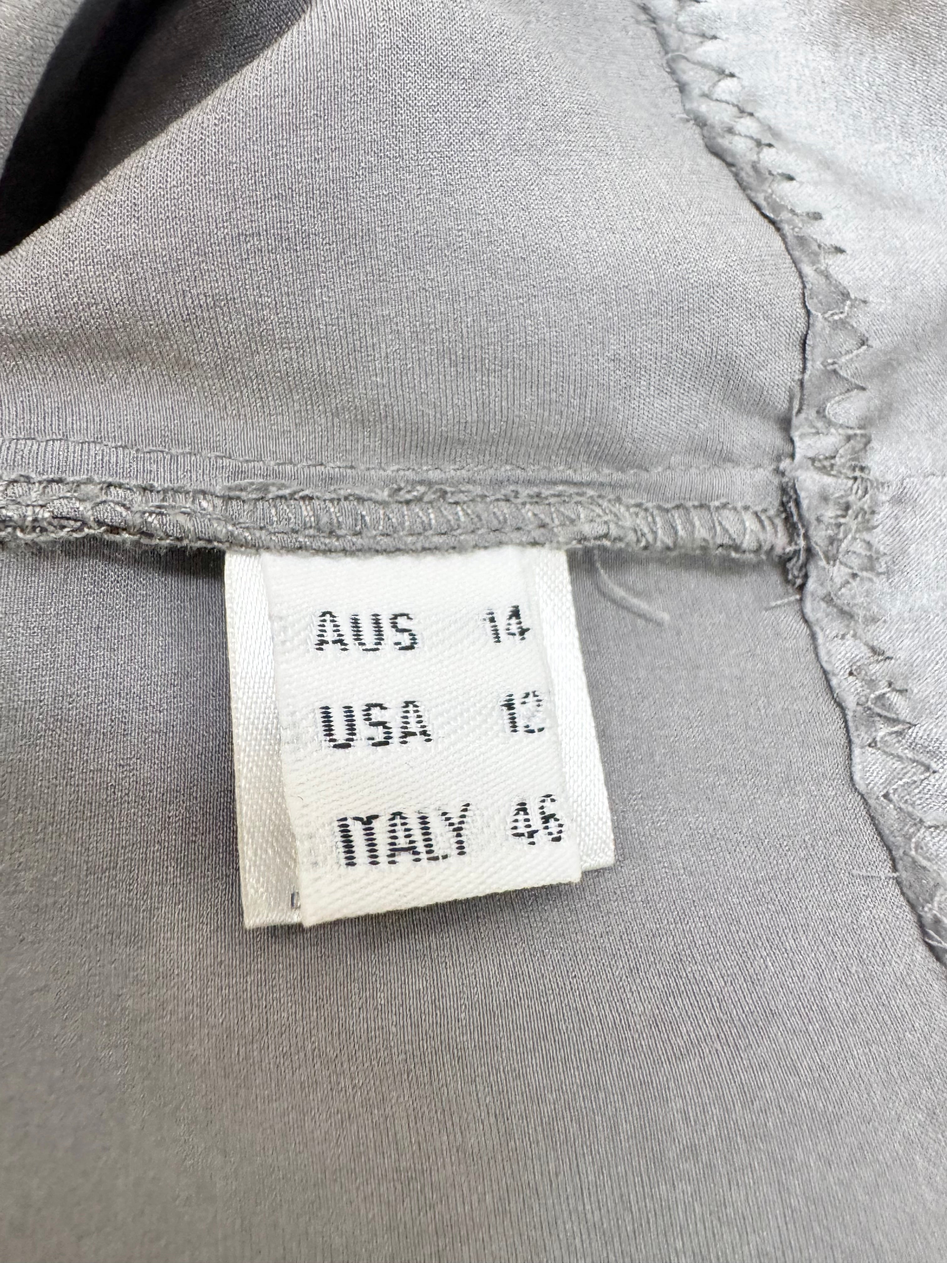 Easton Pearson Cloud Grey Silk Blouse - AU14