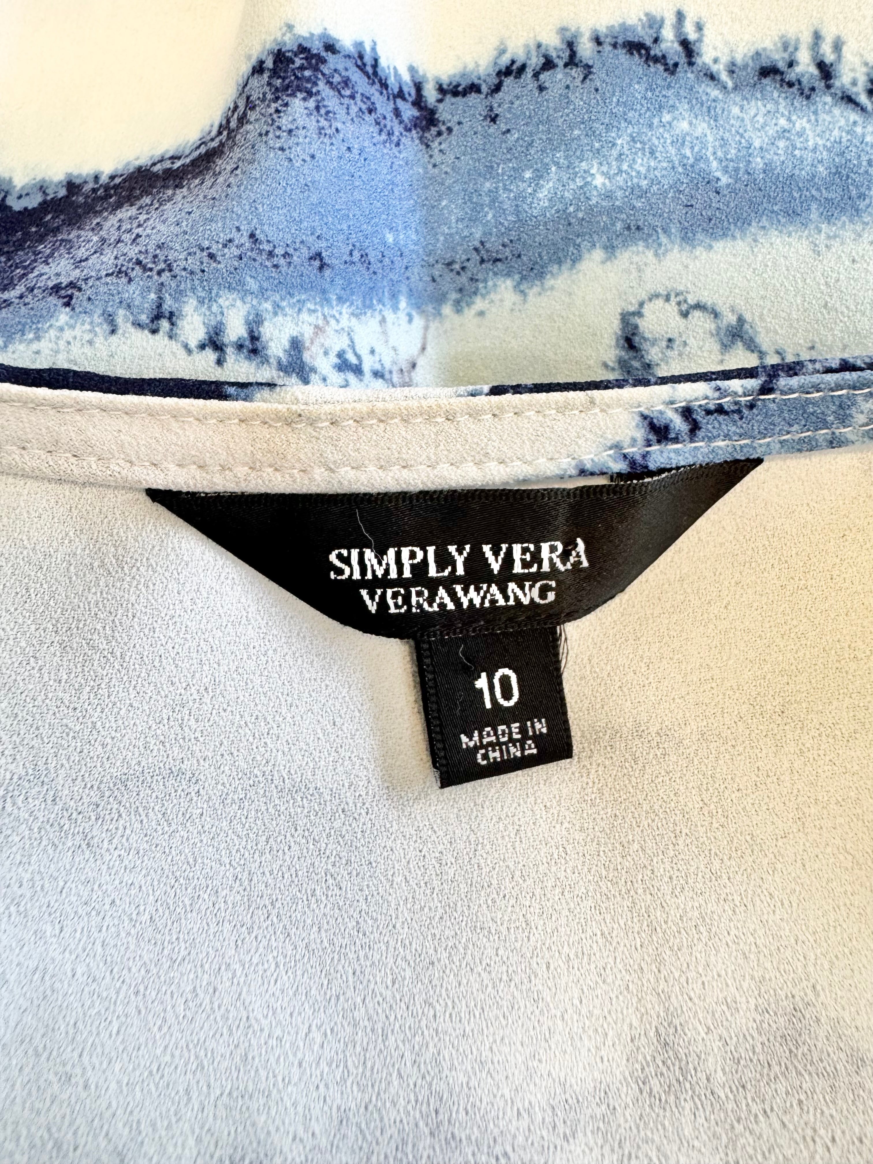 Simply Vera Blue Watercolour Shift Dress - AU14