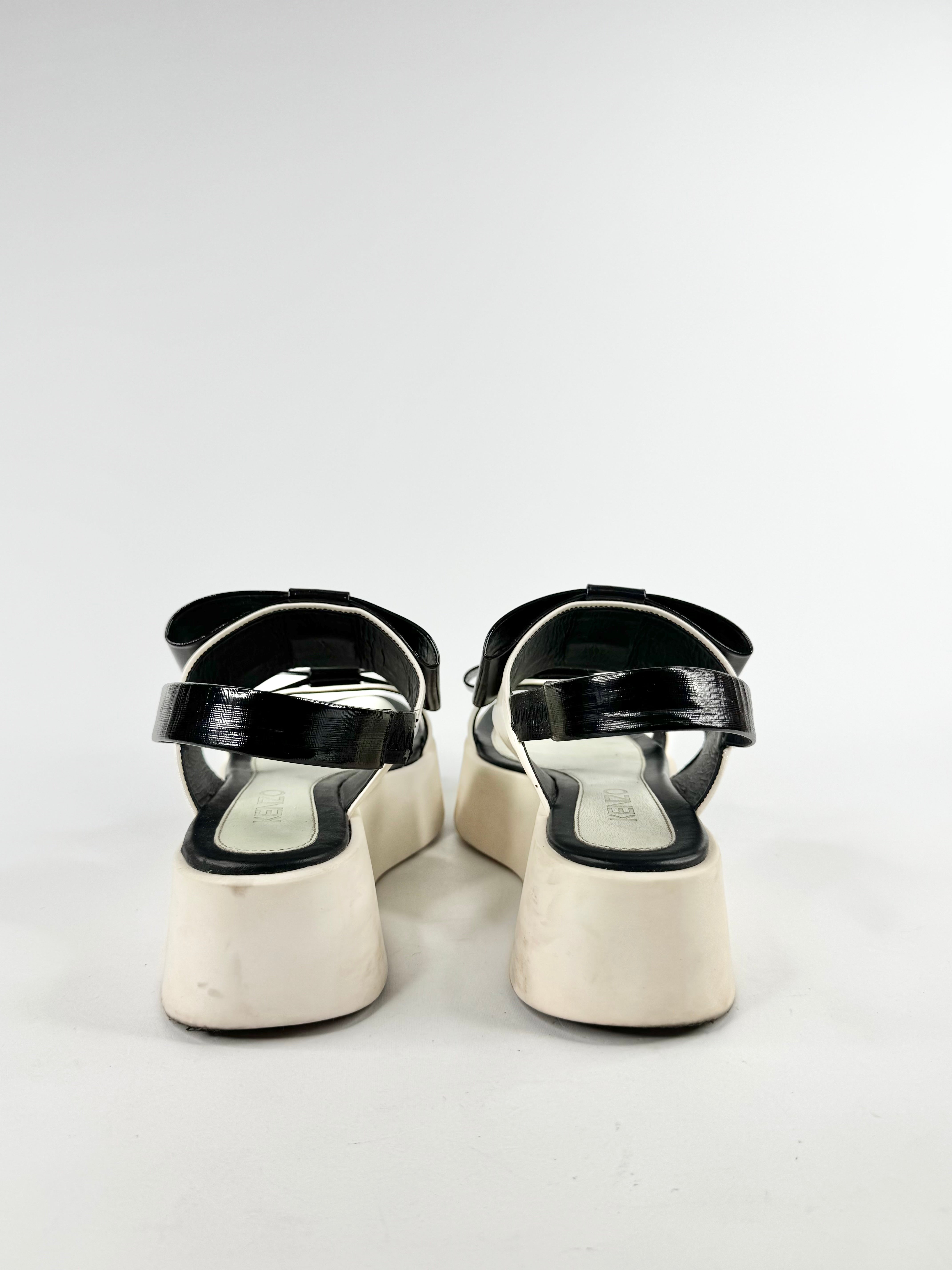 Kenzo Black & White Platform Sandals - EU40