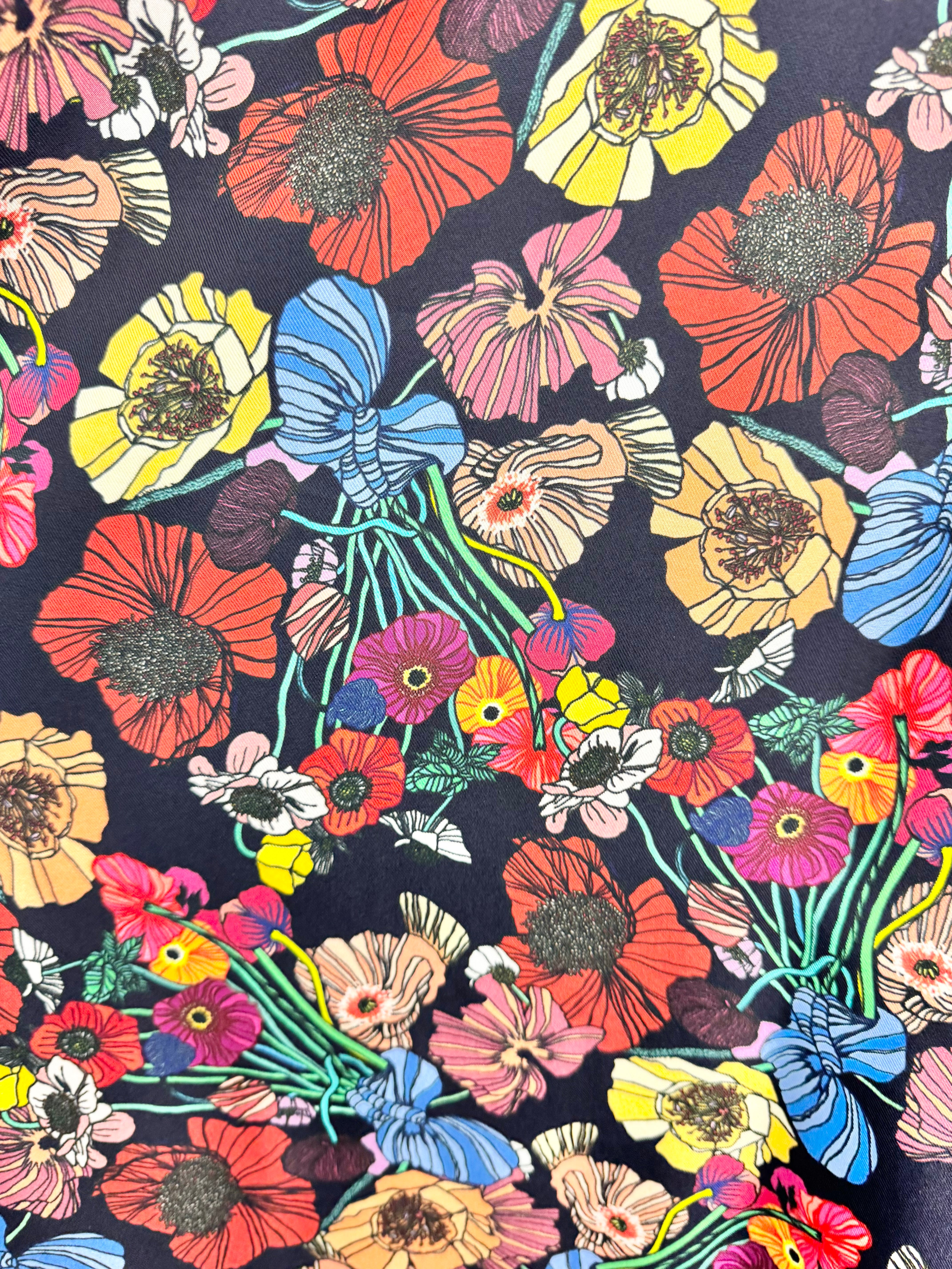 Paul Smith Retro Poppy Patterned Silk Shirt Dress - AU12/14