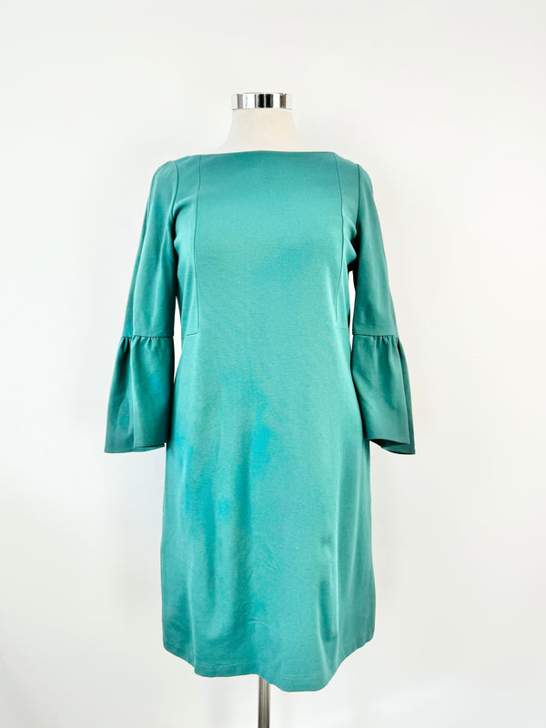 Lafayette 148 Teal Bell Sleeve Dress - AU12