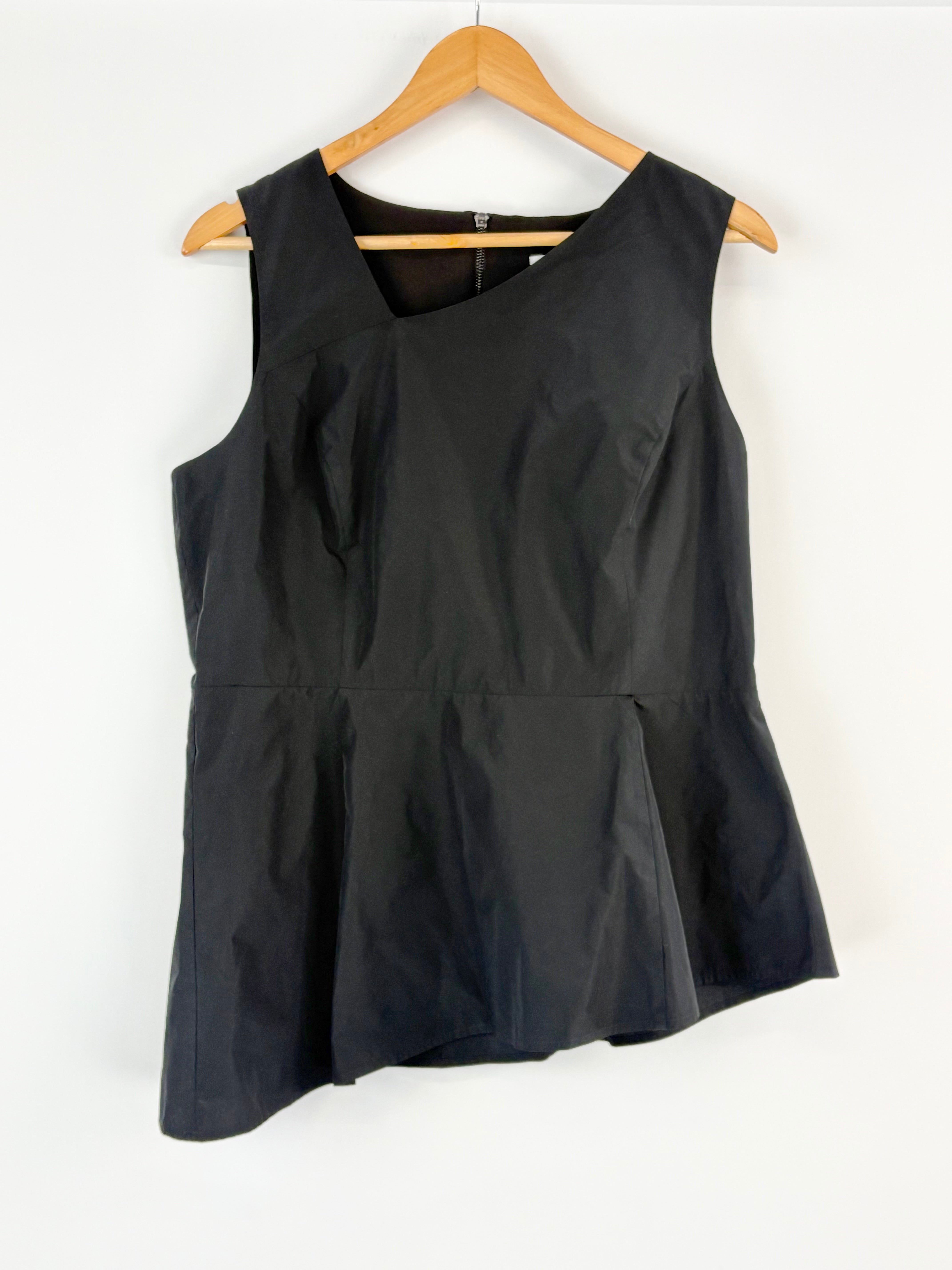 DKNY Black Asymmetric Peplum Mini Dress - AU14