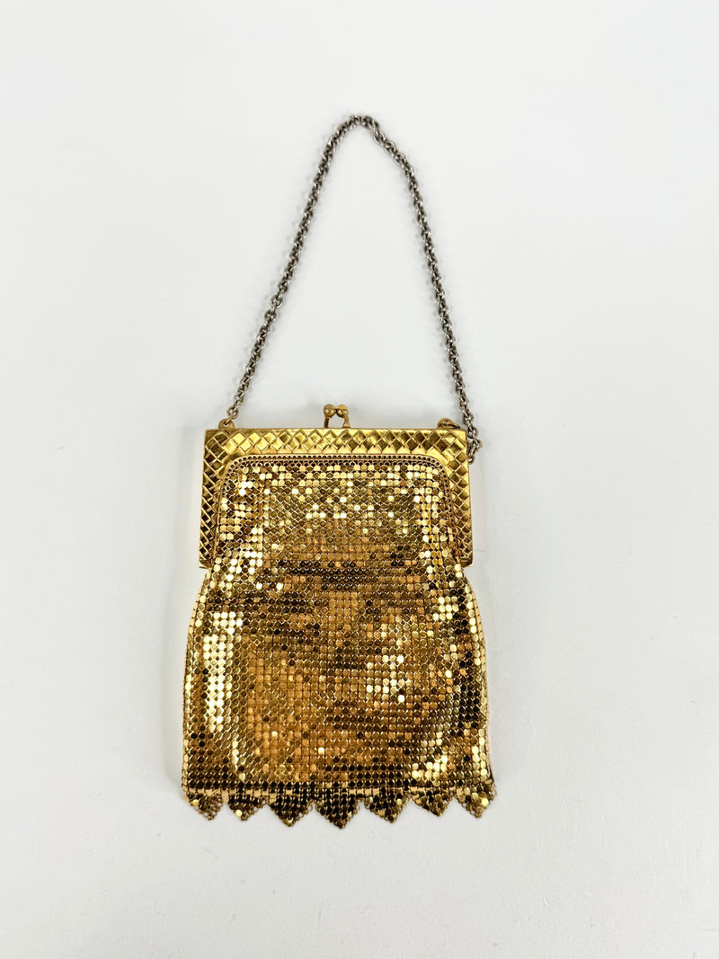 Vintage Whiting & Davis Gold Metallic Evening Purse