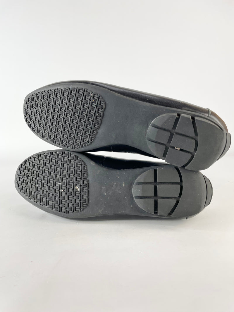 Bared Black Leather Tassel Loafers - EU38