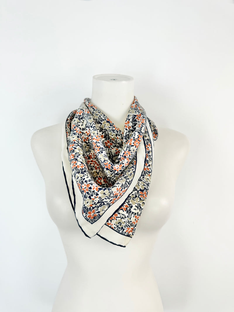 Vintage Jaeger London Microfloral Silk Scarf