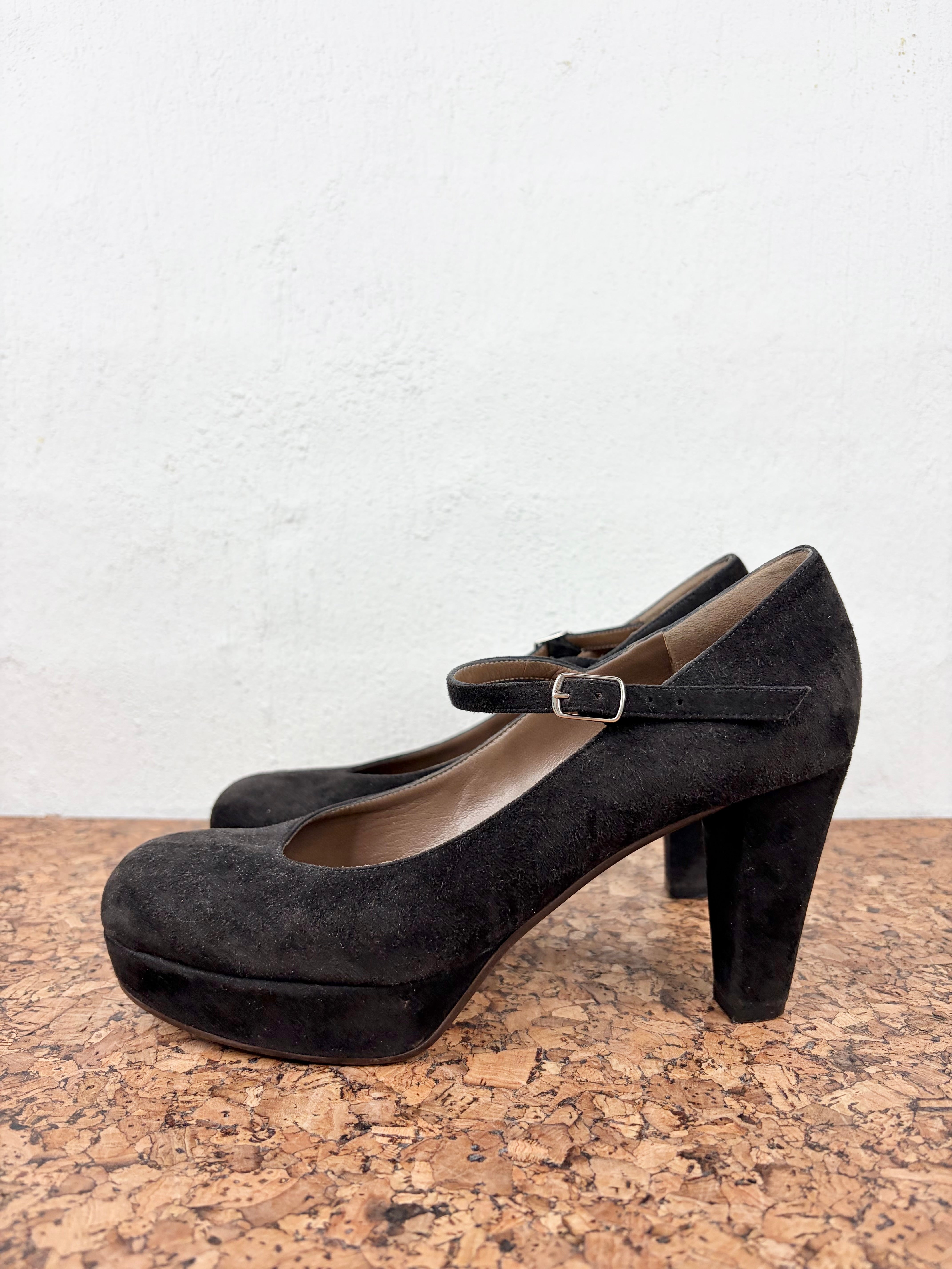 Marni Chocolate Suede Platform Mary Jane - EU38.5