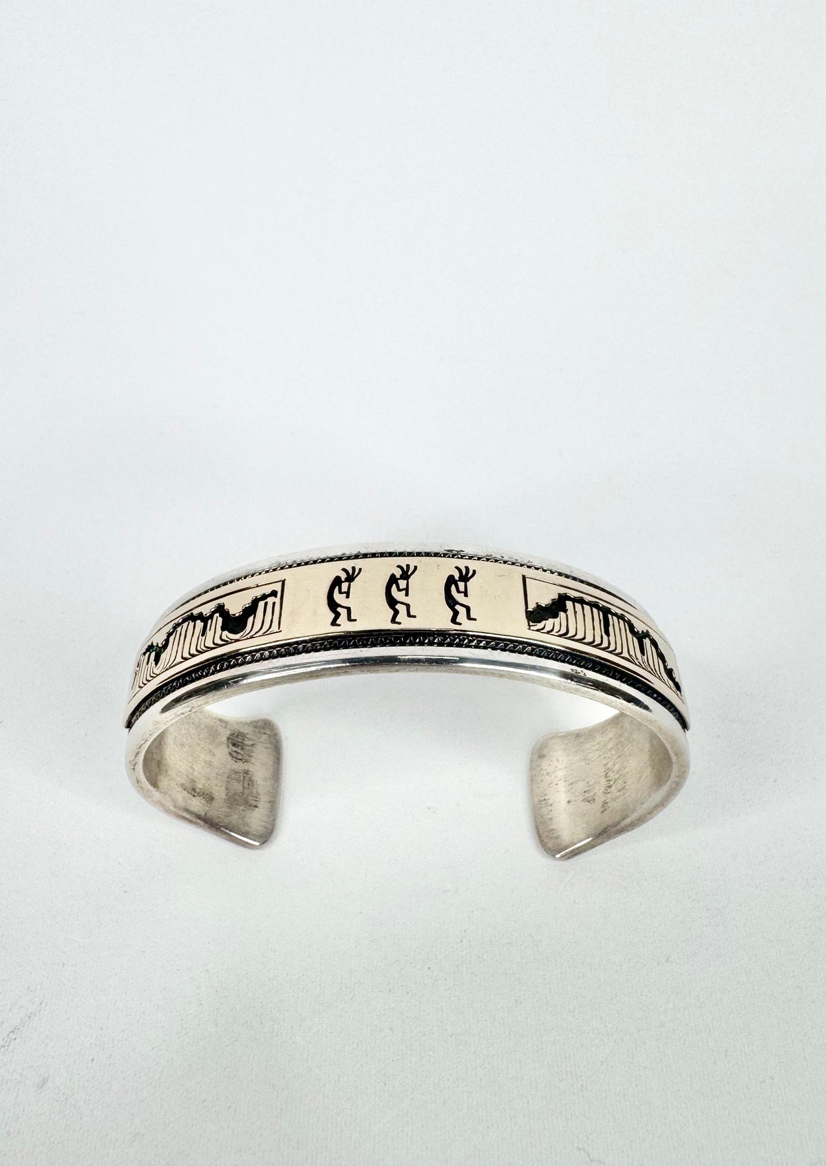 Silver & 14ct Gold Navajo Bangle