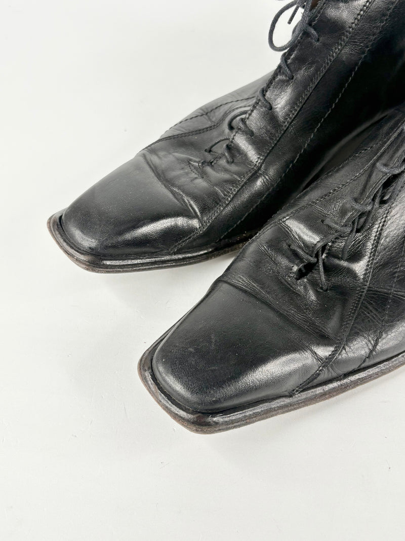 Soré Roma Black Leather Platypus-Toe Dress Shoes - EU46