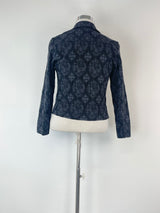 Geoff Black Black Brocaded Floral Pattern Jacket - AU10/12