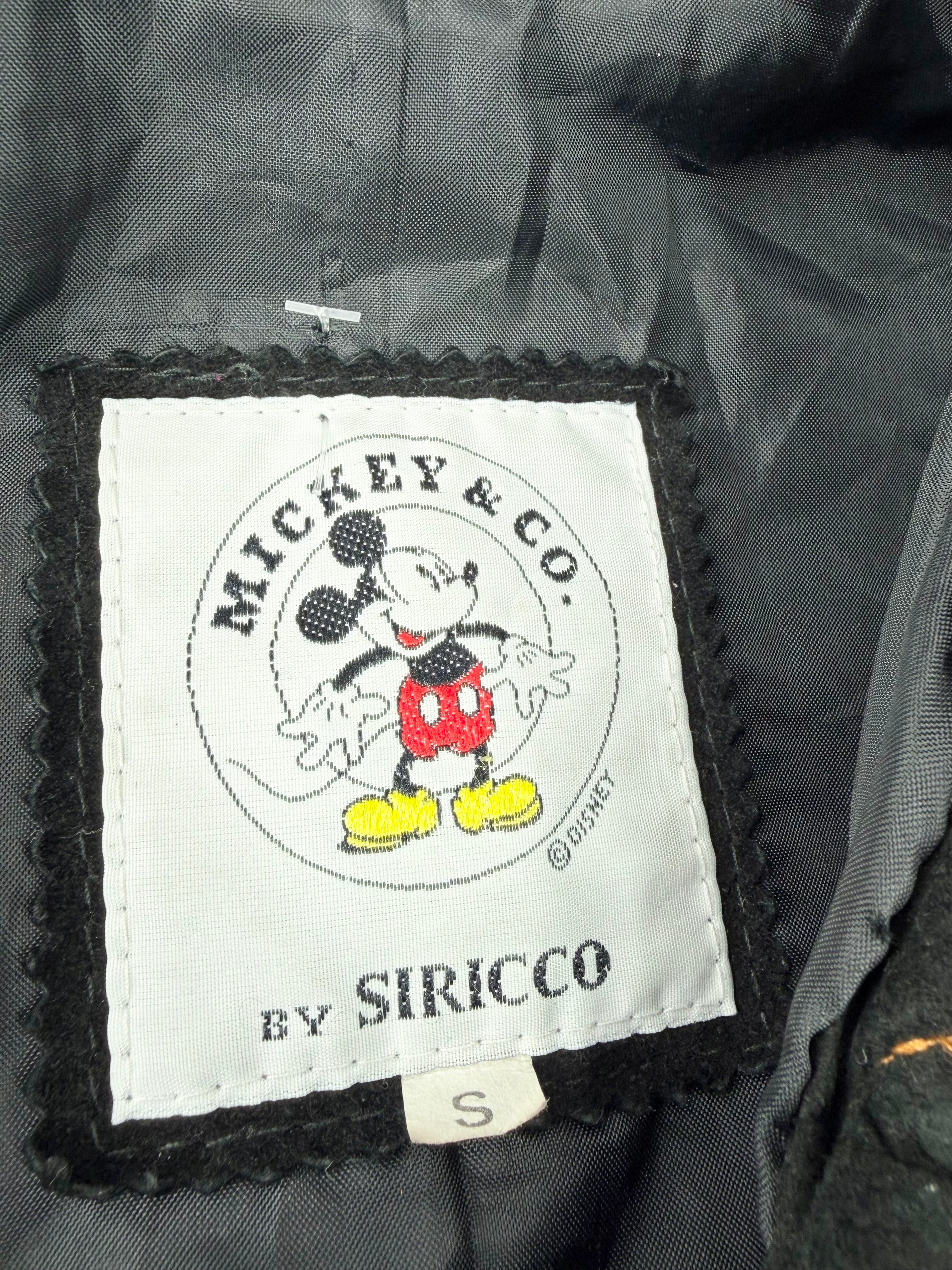Siricco Mickey Mouse Black Suede Button Down Jacket - AU10