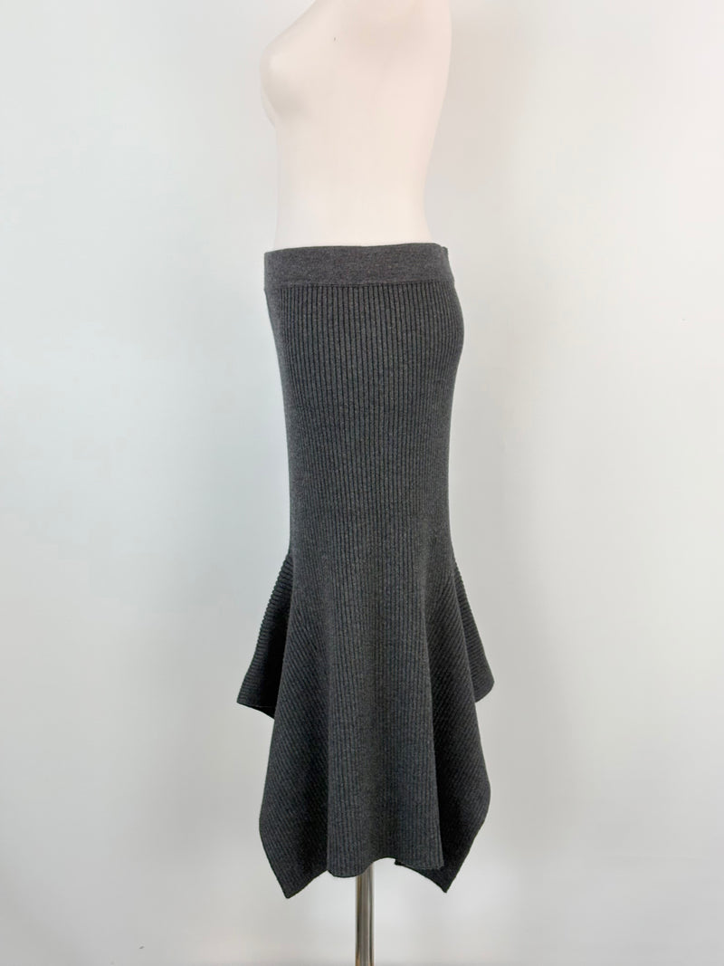 Marciano by Guess Charcoal Rib-Knit Asymmetric Skirt - AU8