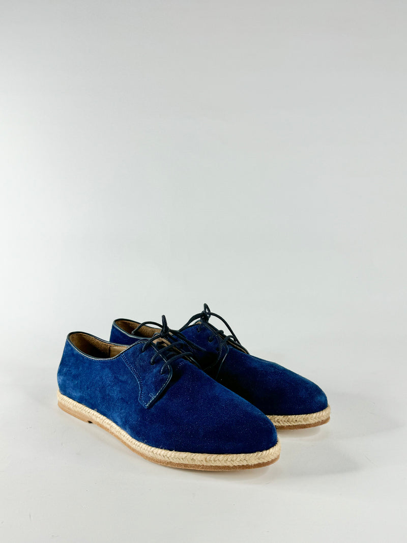 Bobbies Electric Blue Suede Derby Shoes - EU40