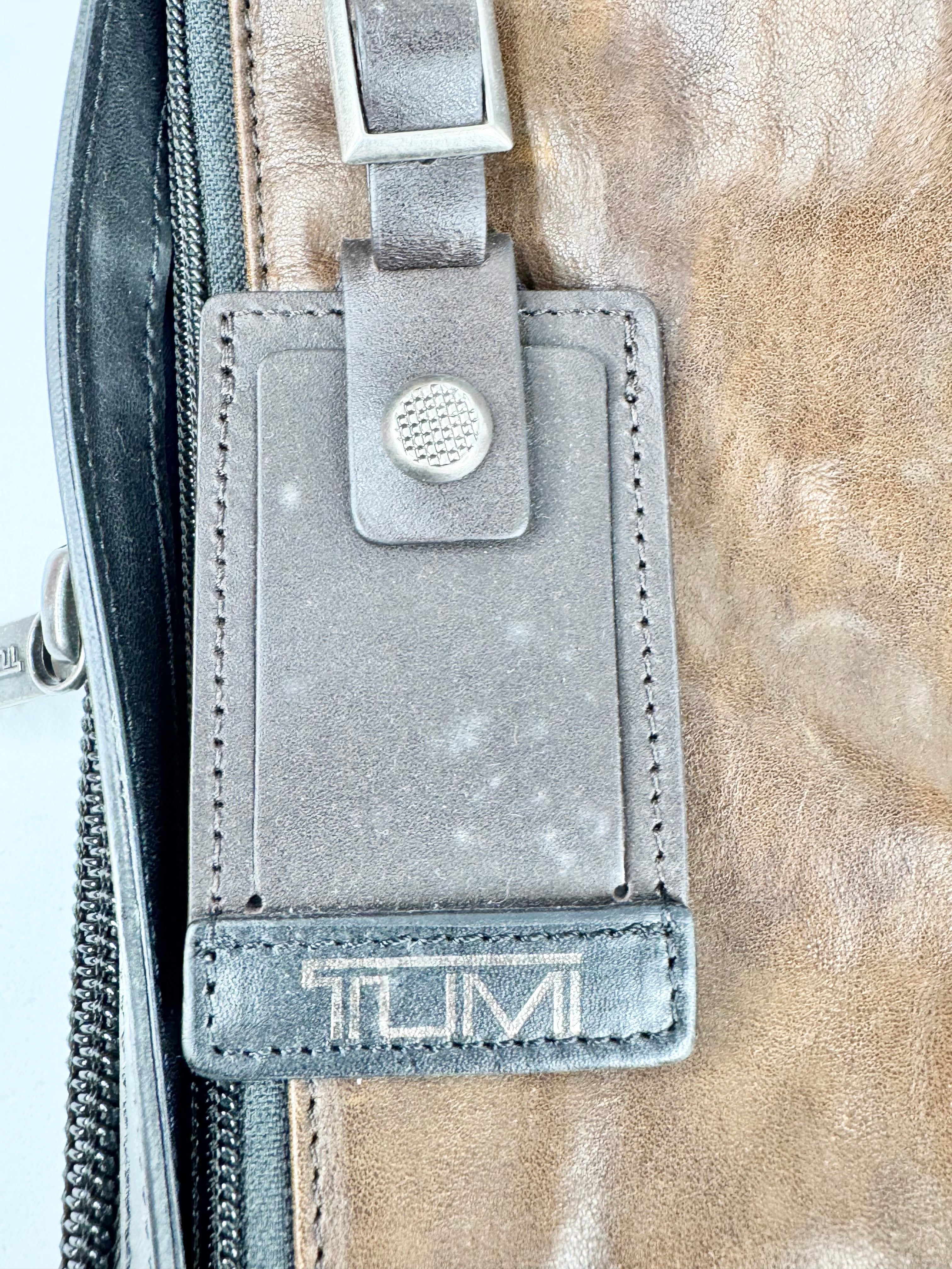 Tumi Brown & Black Leather Messenger Bag