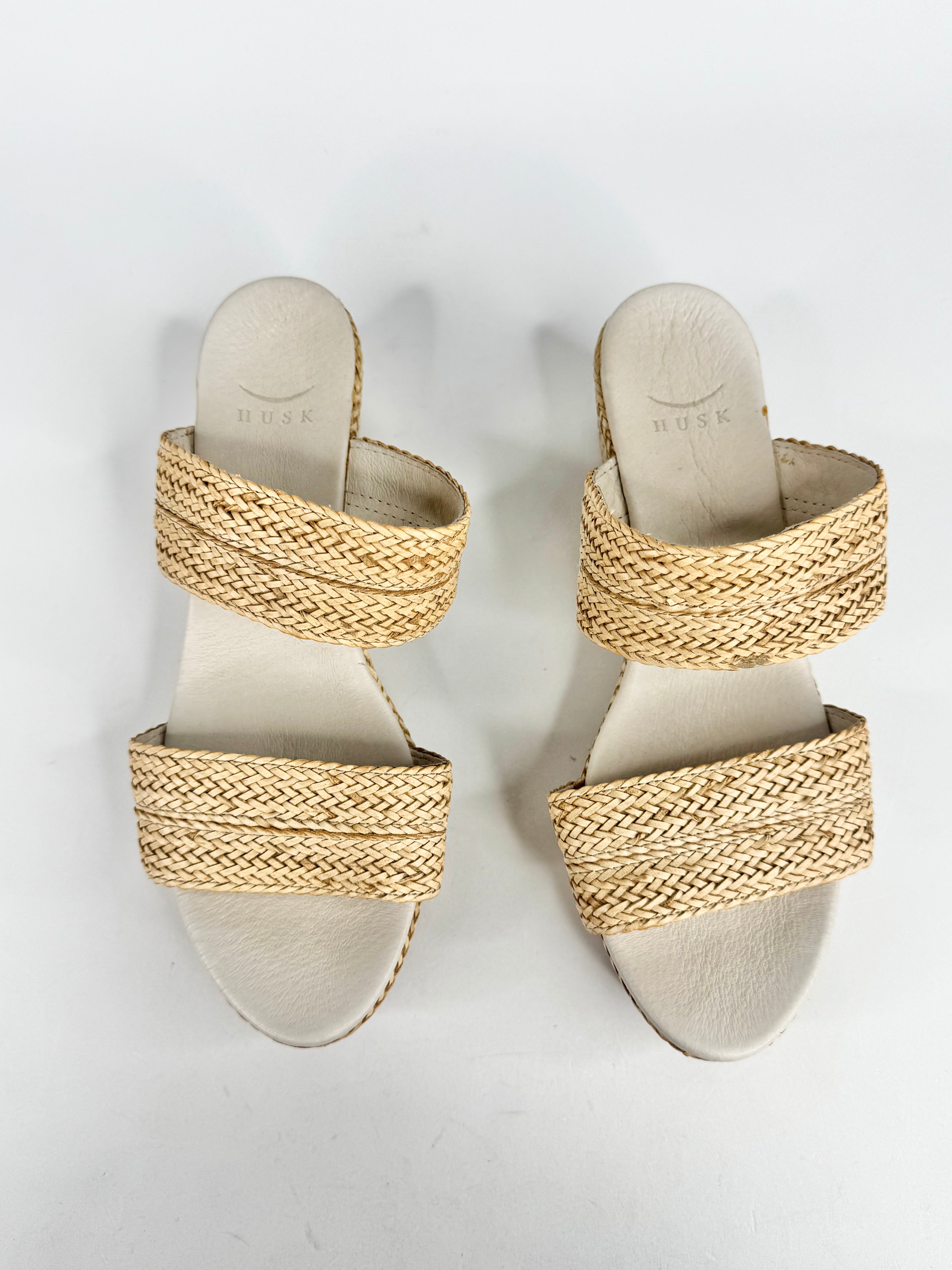 Husk Woven Platform Wedges - EU38