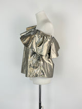 Sass & Bide Metallic Gold 'Night At The Ritz' Off-Shoulder Top - AU8