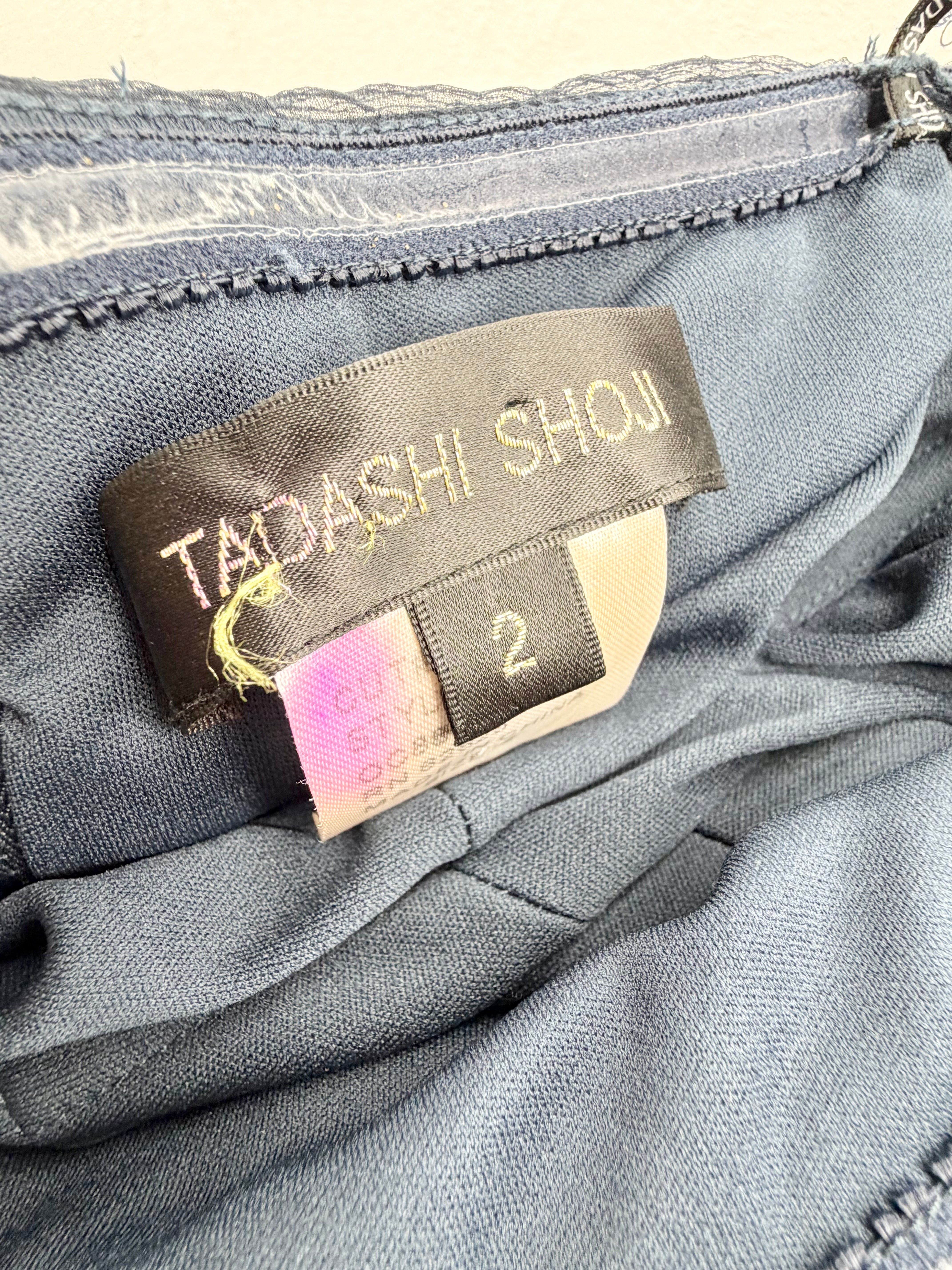 Tadashi Shoji Midnight Navy Draped Gown - AU6/8