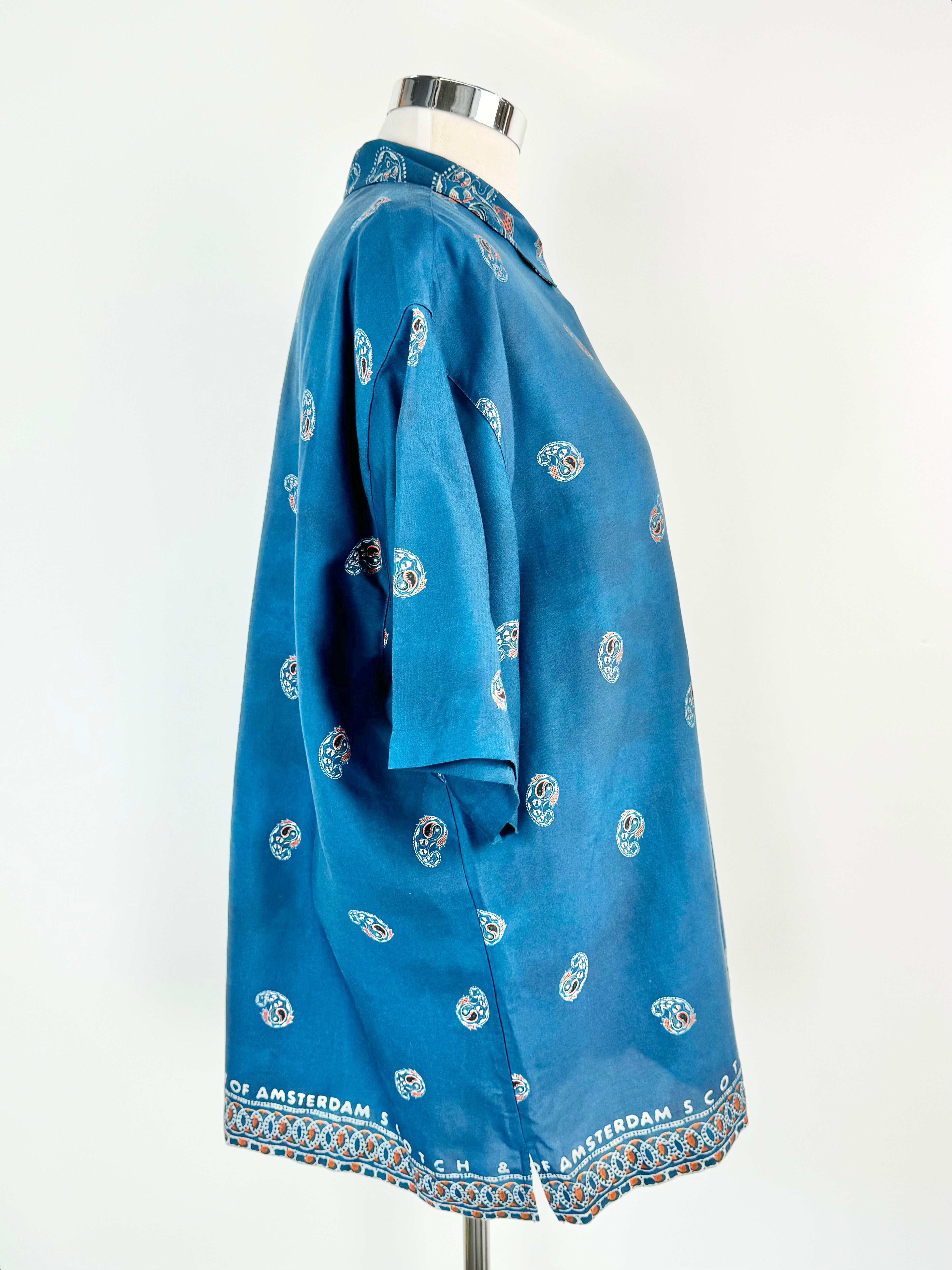 Scotch & Soda Aegan Blue Tencel Shirt - XXL