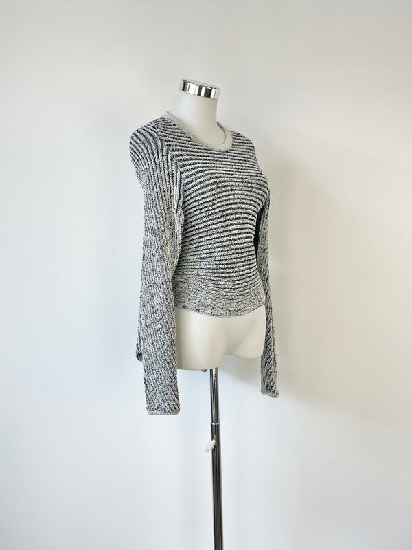 Dion Lee Grey Rib Knit Open-Back Sweater - AU6/8
