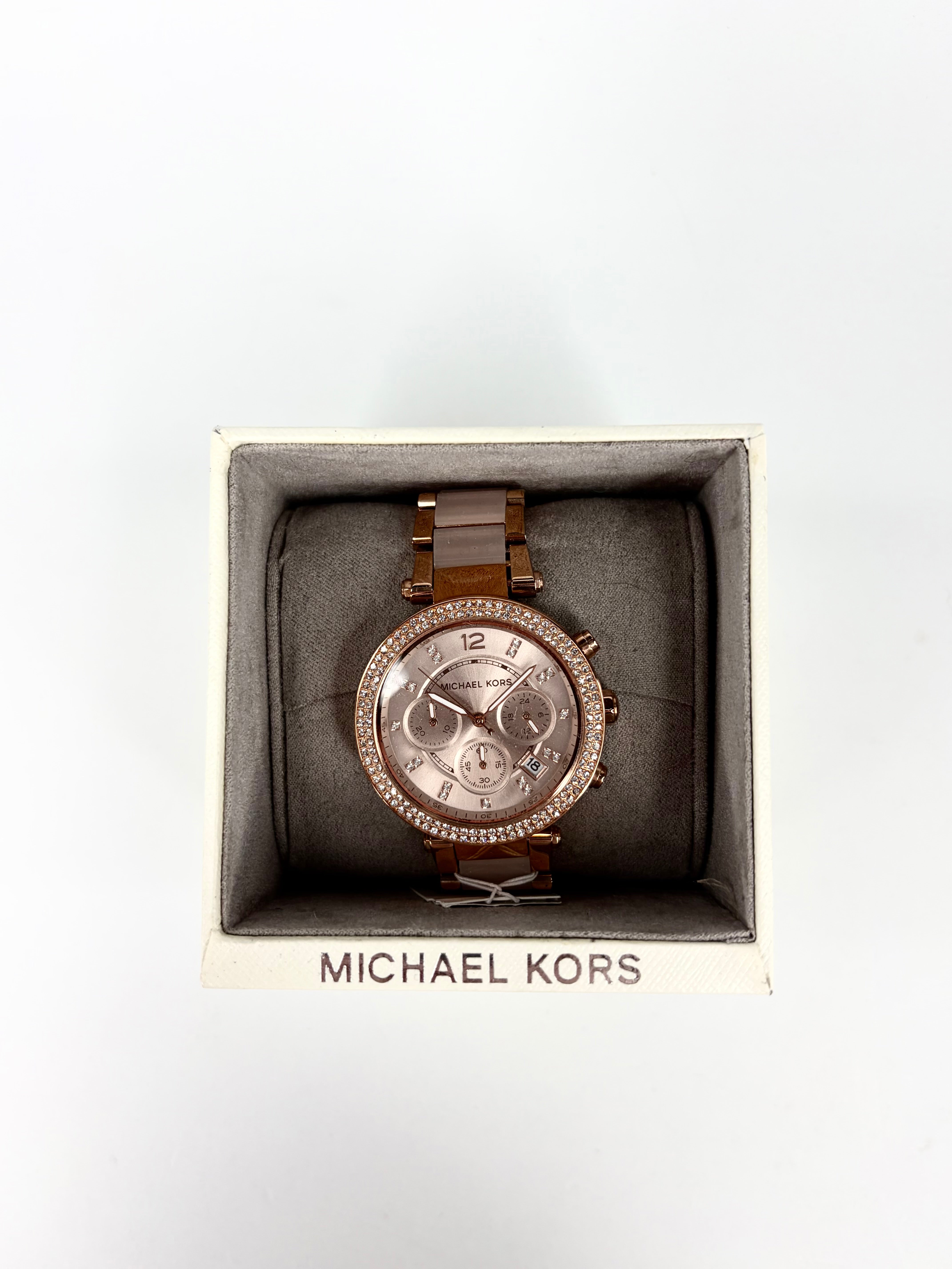 Michael Kors Rose Gold Toned 'Parker' Stainless Steel Chronograph Watch