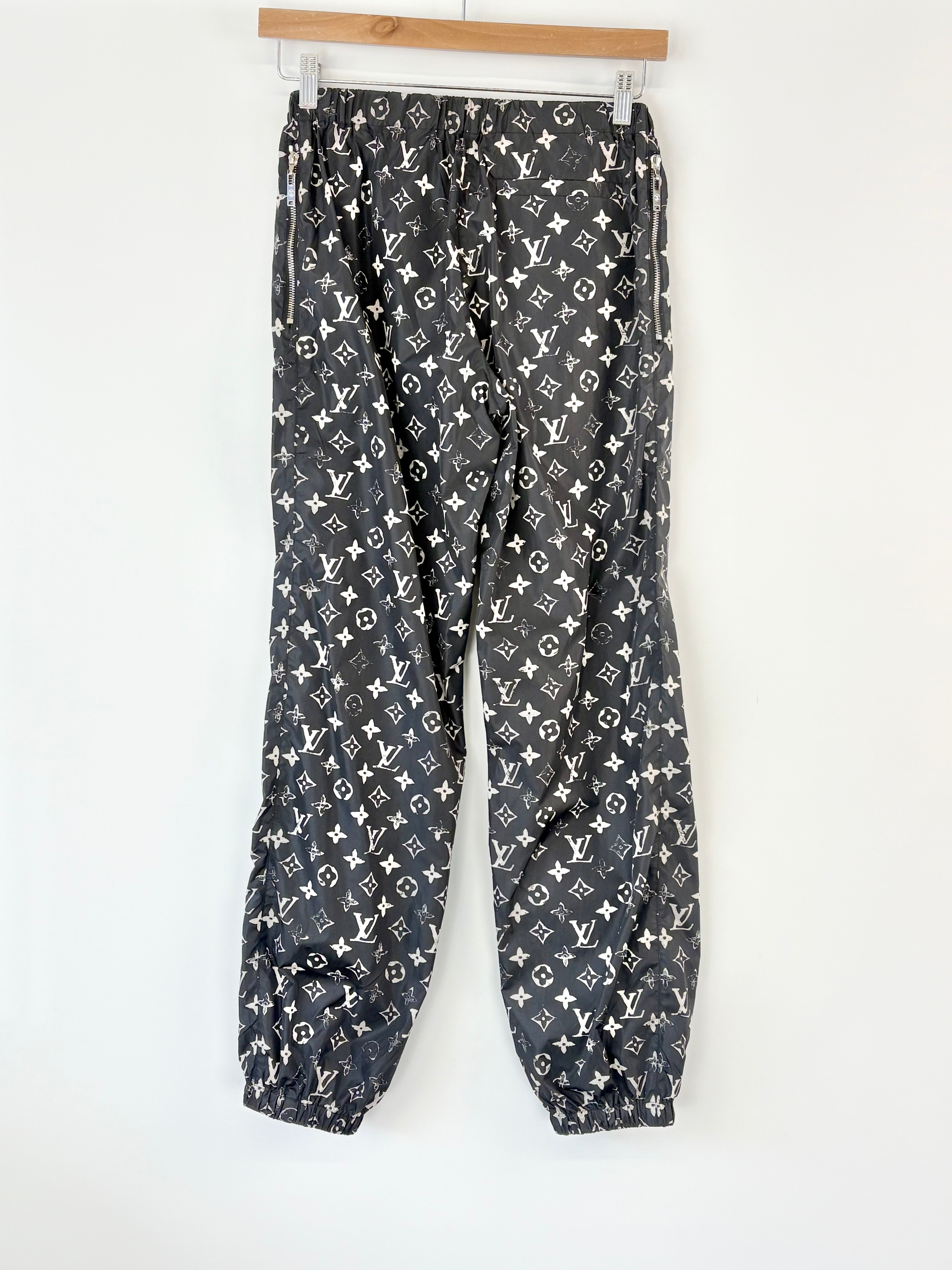 Louis Vuitton Black Synthetic Monogrammed Joggers -  AU4/6