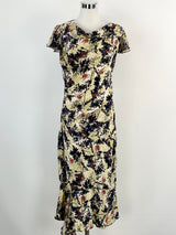 Diane von Furstenberg Floral Masquerade Print Silk Dress - AU10