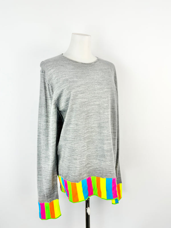 Comme des Garçons Grey Fluro Trim Top - M