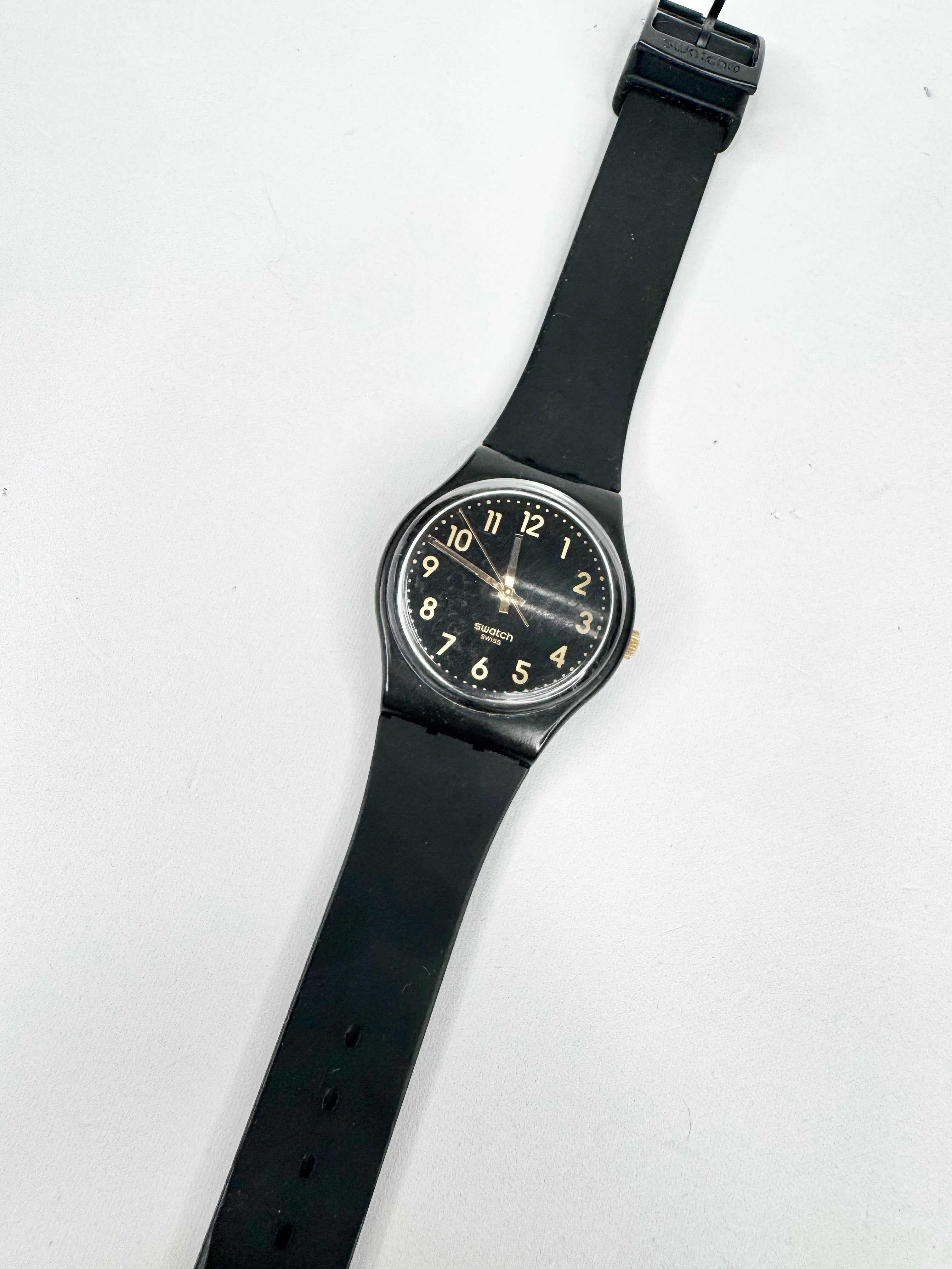 Swatch Black Rubber Band Watch