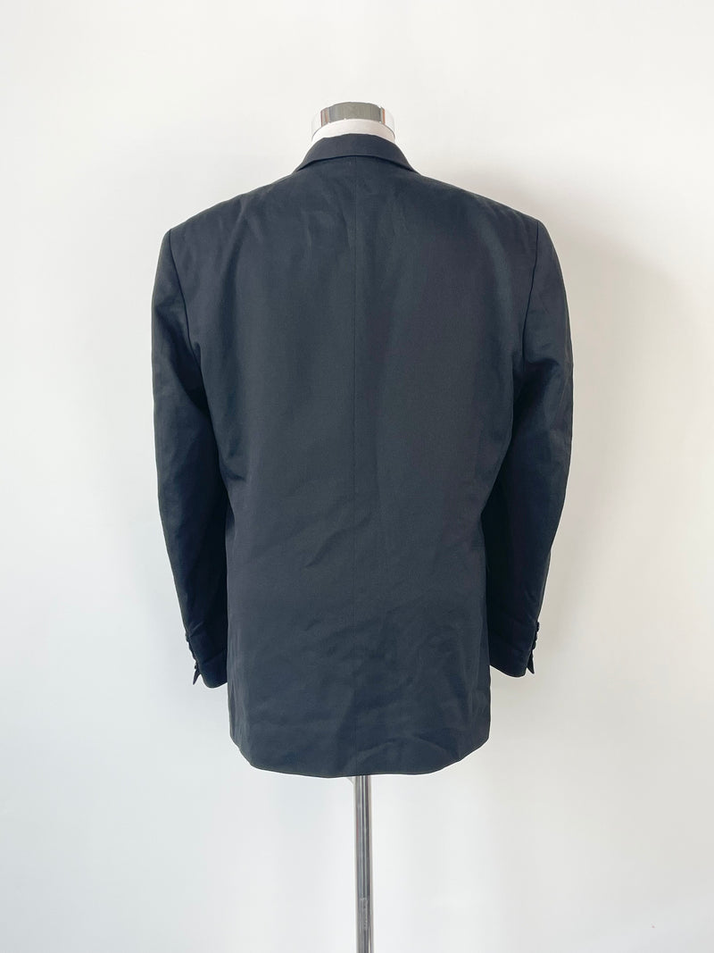 Vintage Yves Saint Laurent Pour Homme Black Wool Blend Blazer - XL