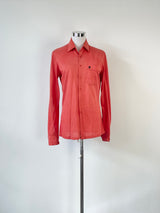 Vintage Pierre Cardin Coral Red Long Sleeve Shirt - AU8/10
