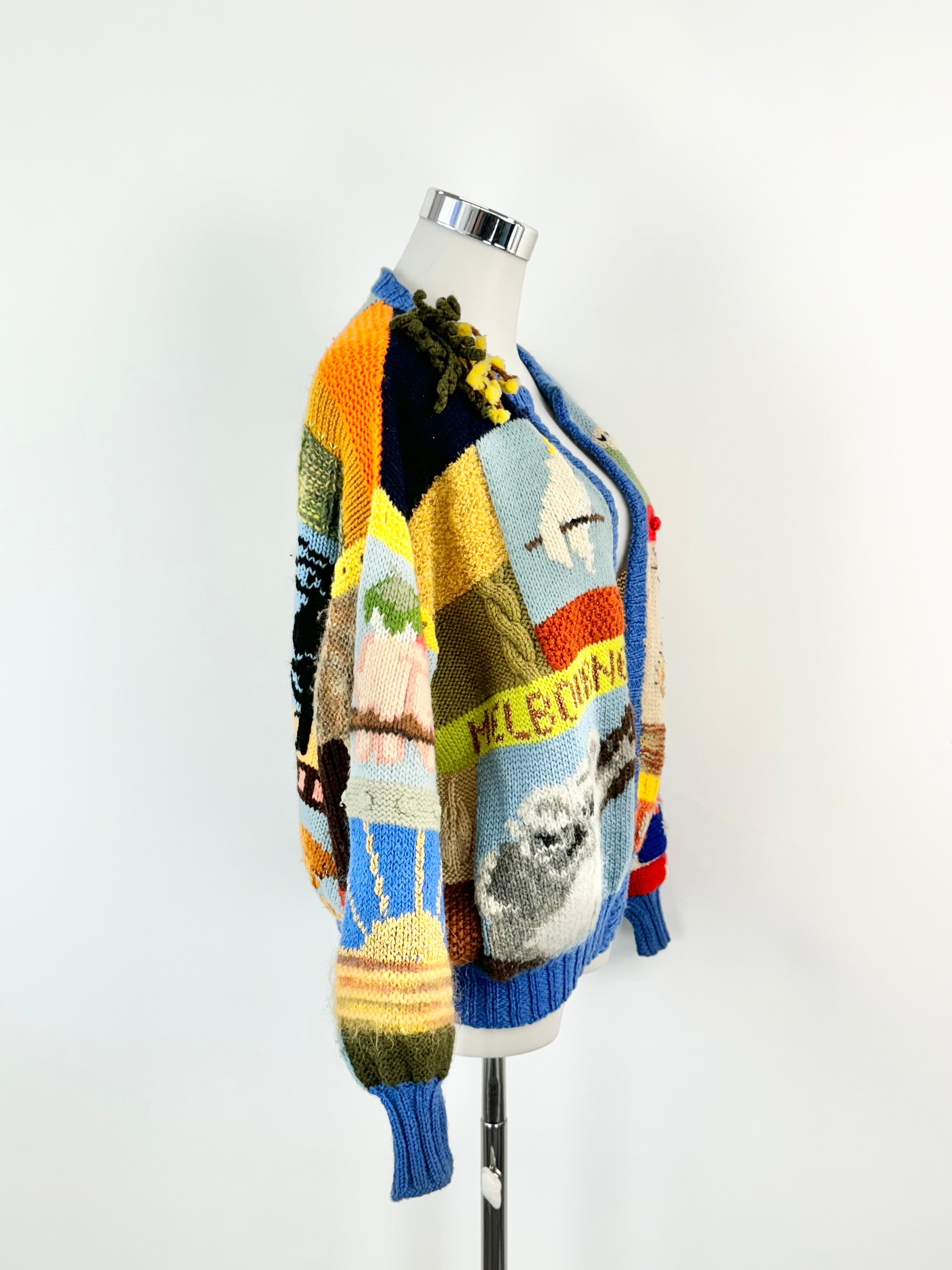 Vintage Patchwork Knit Melbourne Cardigan - AU8/10