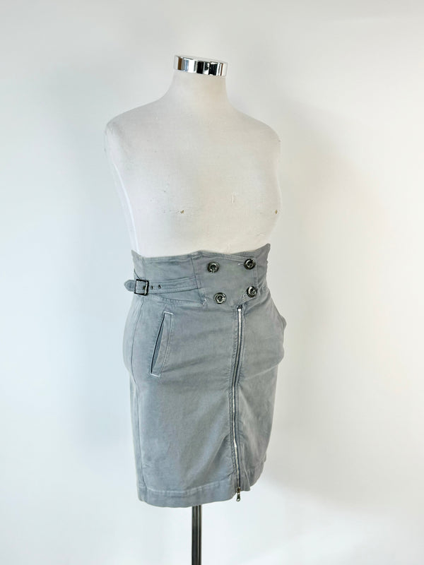 SportMax Grey Double Breasted Skirt - AU12