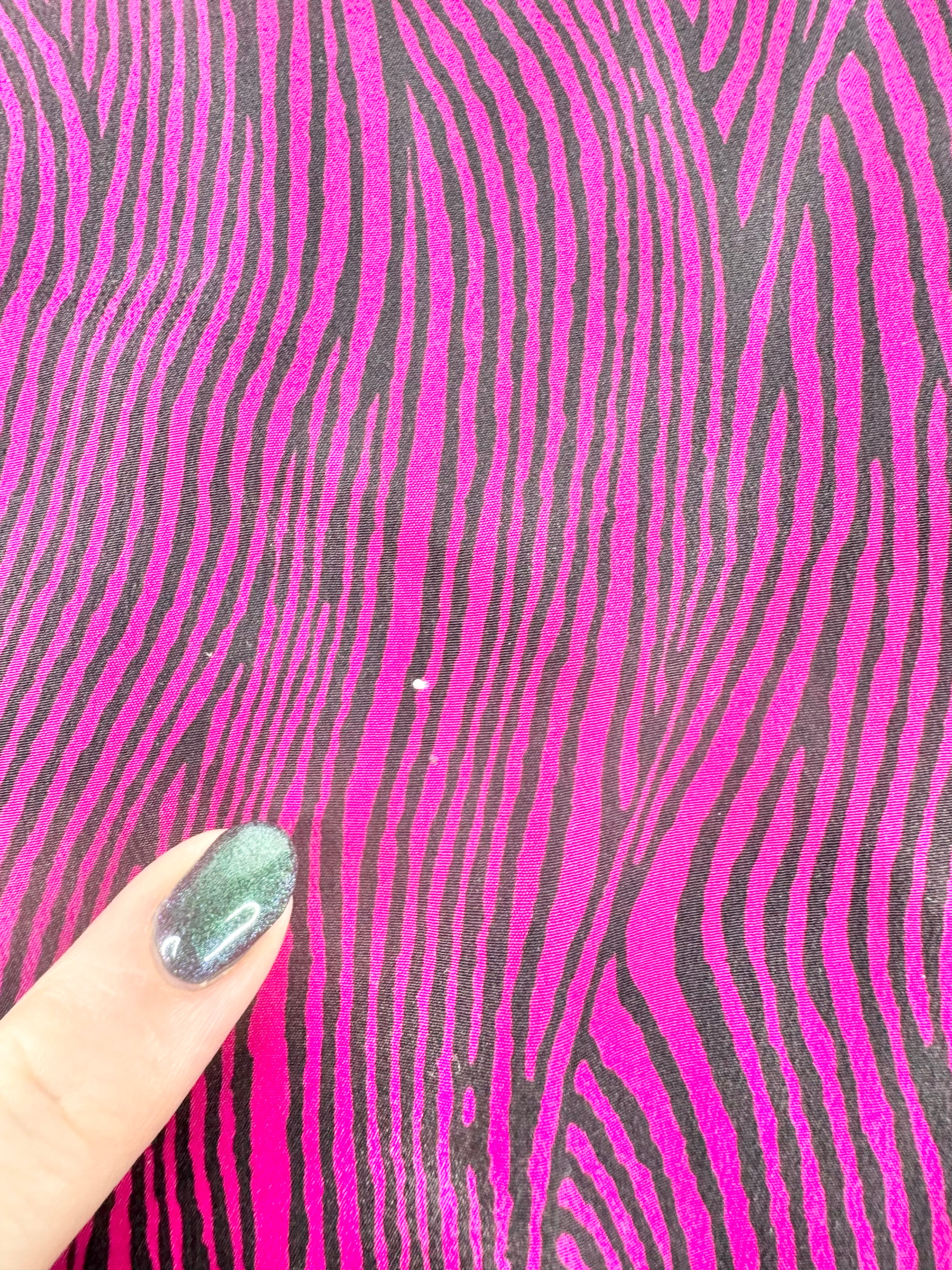 Vintage Dark Pink & Black Striped Silk Scarf