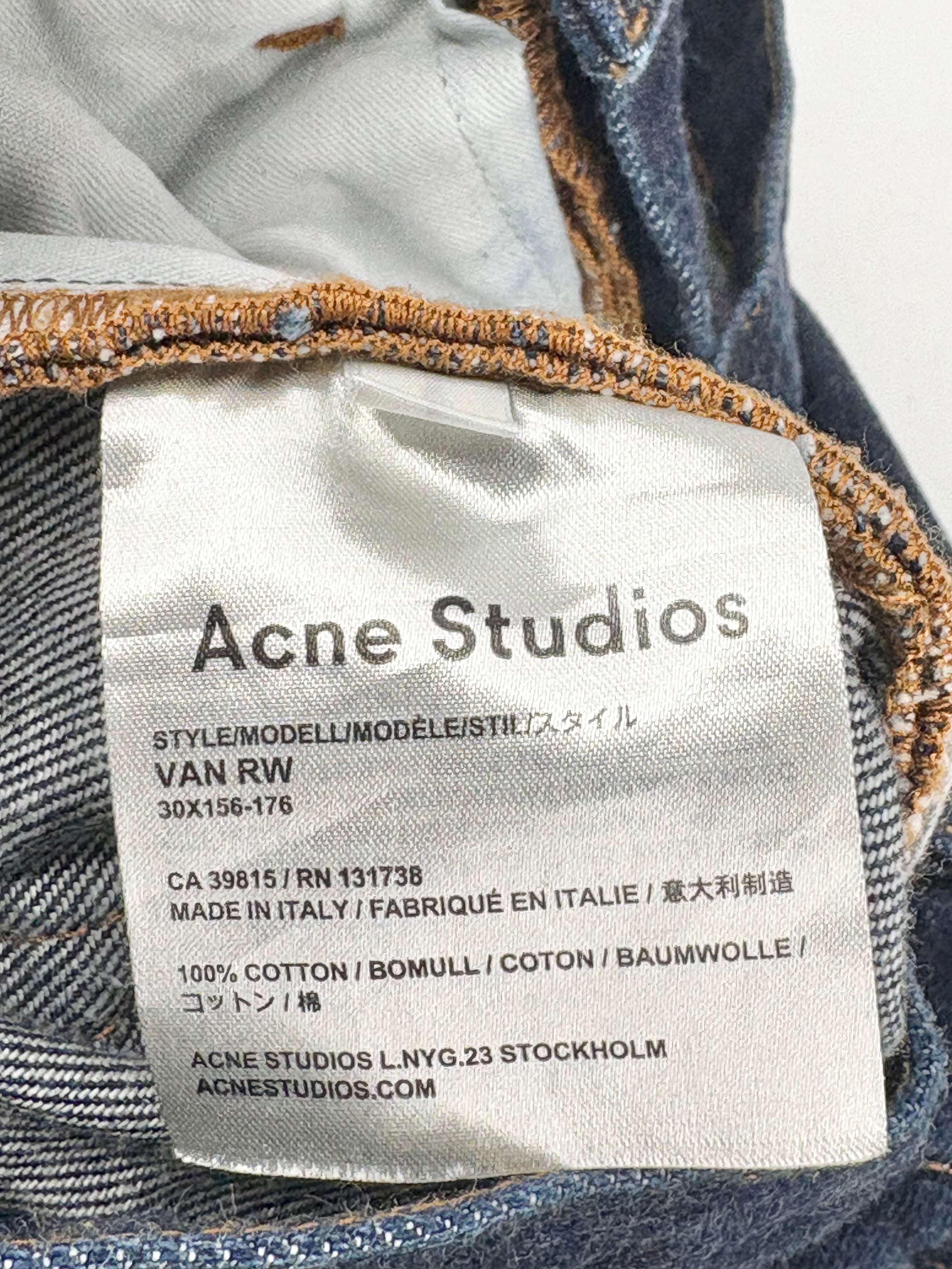 Acne Studios Dark Blue 'Van RW' Slim-Fit Jeans - W28