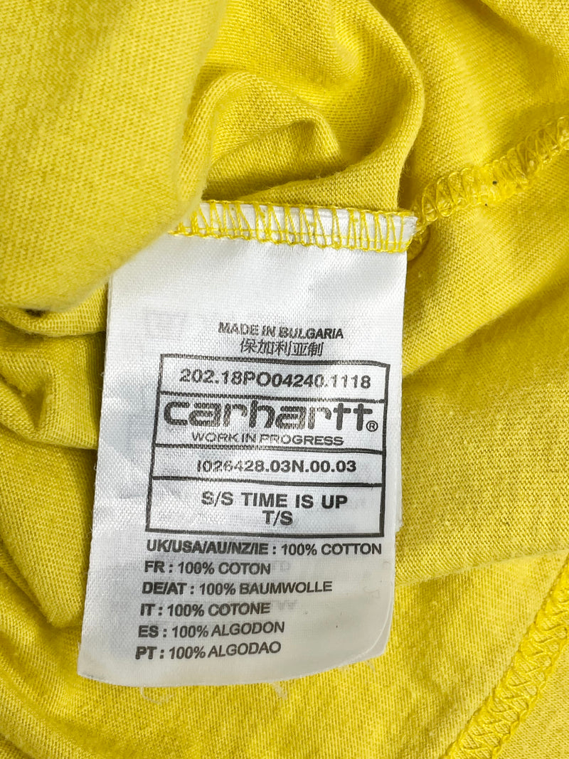 Carhartt WIP Yellow 'Time Is Up' T-Shirt - S