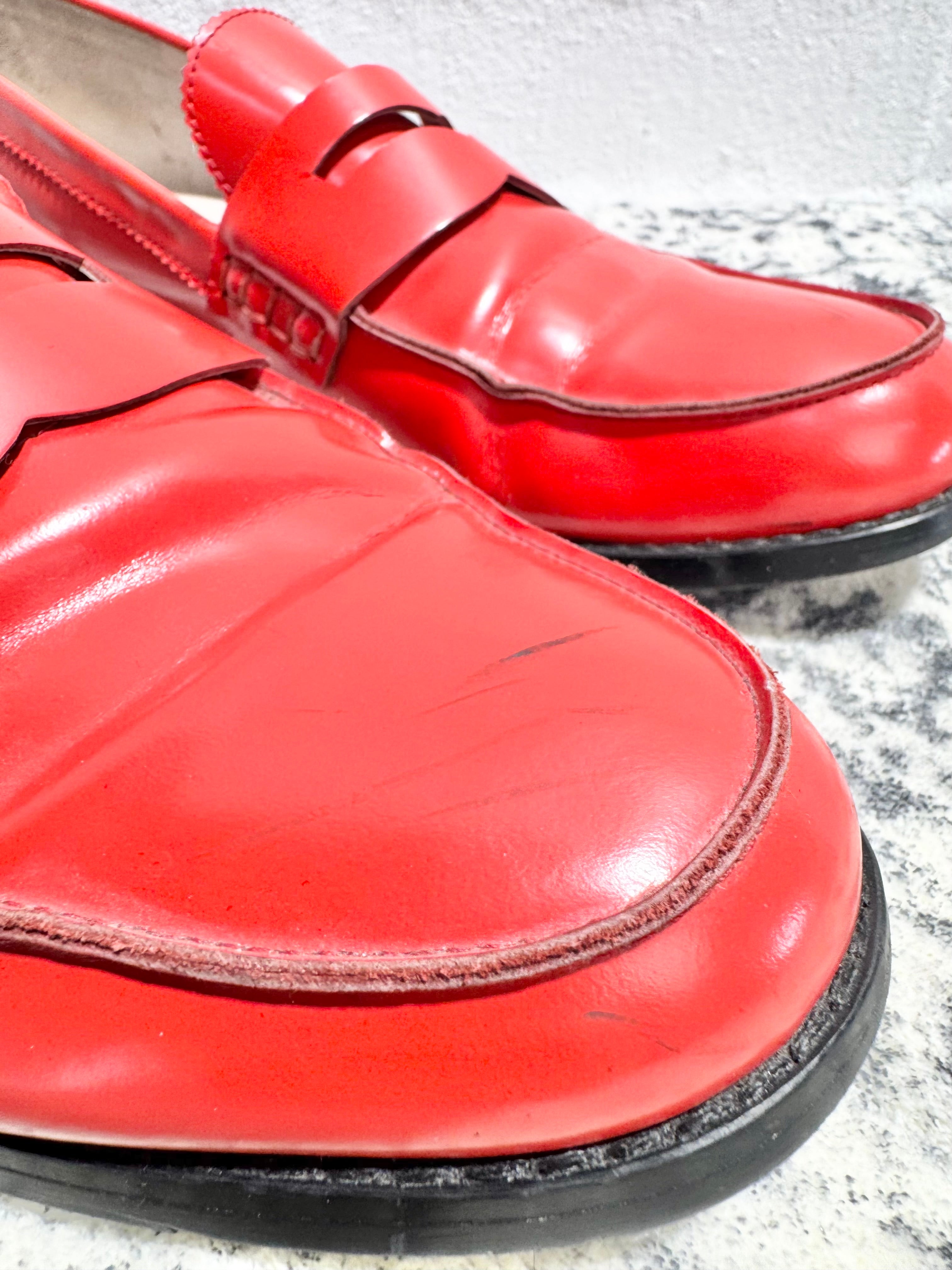 Radical Yes! Bright Red Loafers - EU43