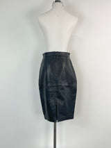 Whistles Black Leather Midi Skirt - AU8