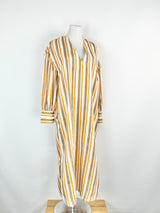Lee Mathews Striped V-Neck Dress - AU8/10
