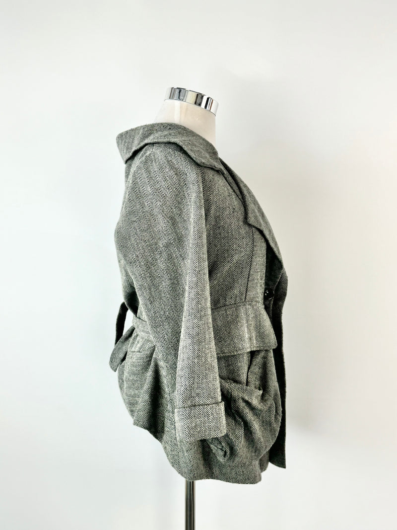 Petrena Grey Herringbone Jacket - AU14