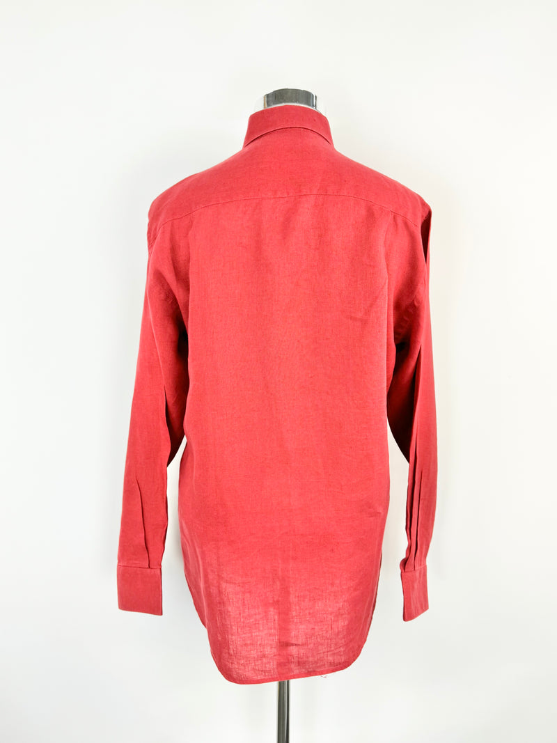 Antonelli Strawberry Red Linen Shirt - L