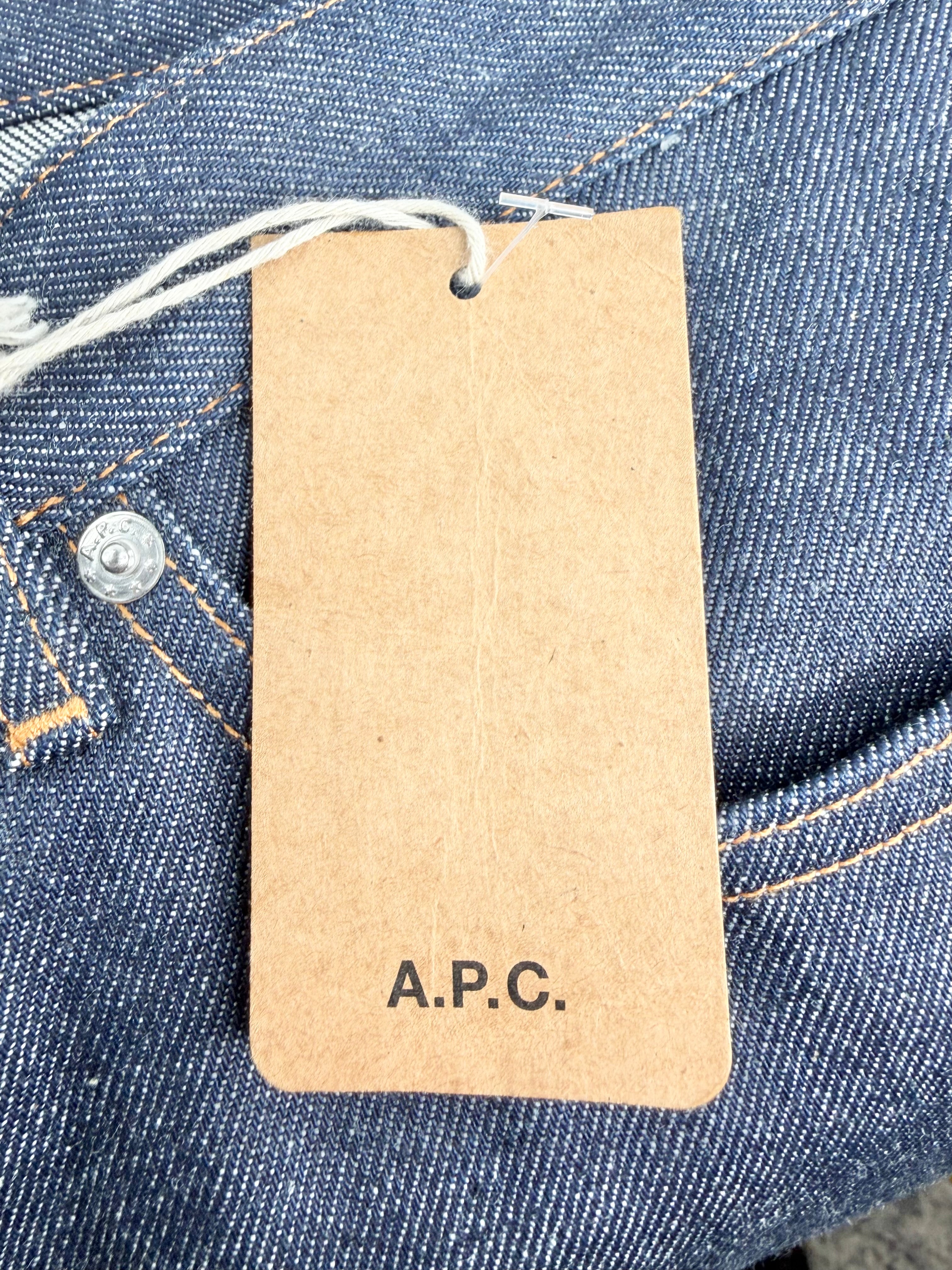 A.P.C 'Petit New Standard' Indigo Salvage Denim Jeans NWT - XL