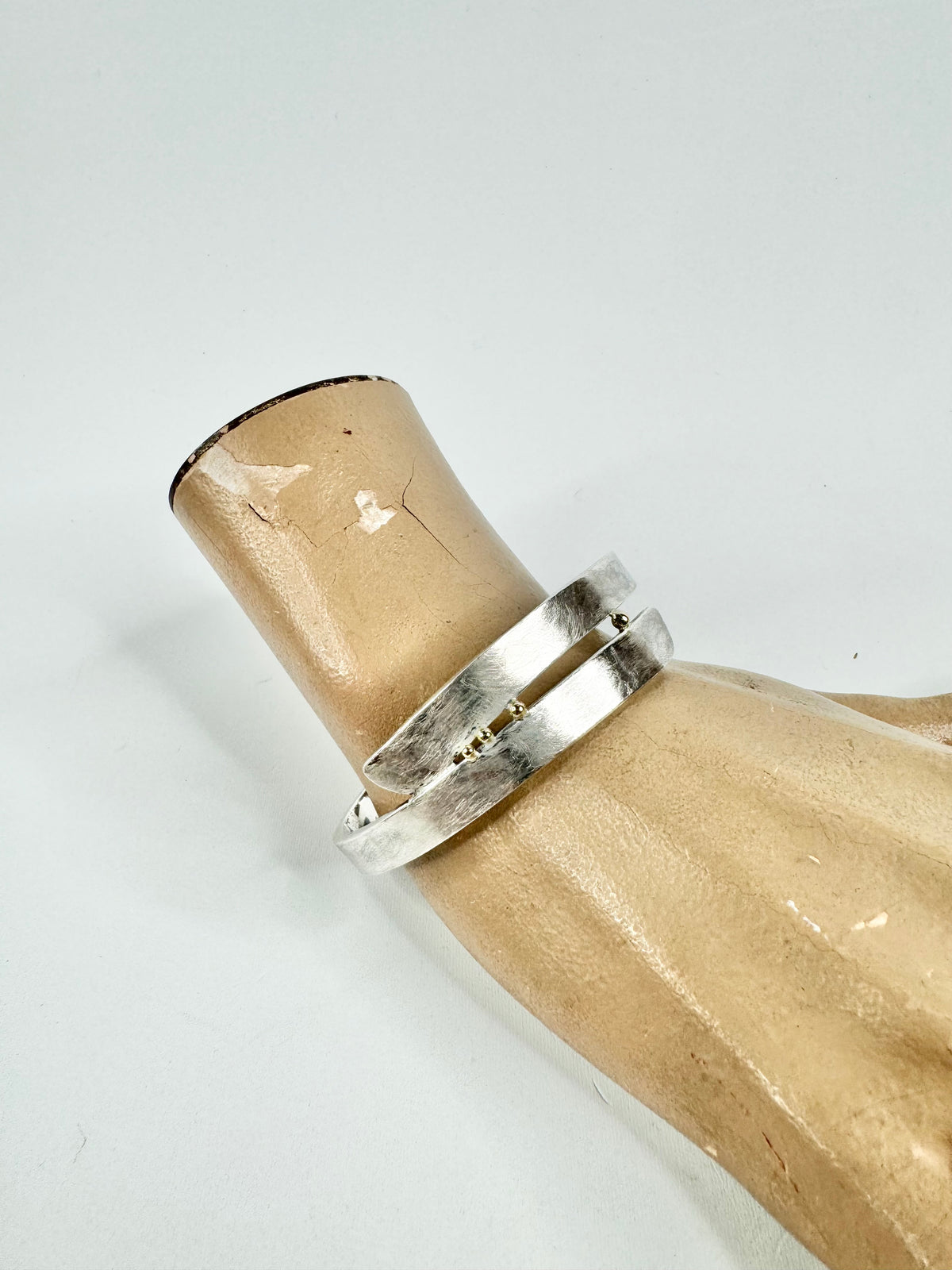 Silver & 18ct Gold Beaded Cuff