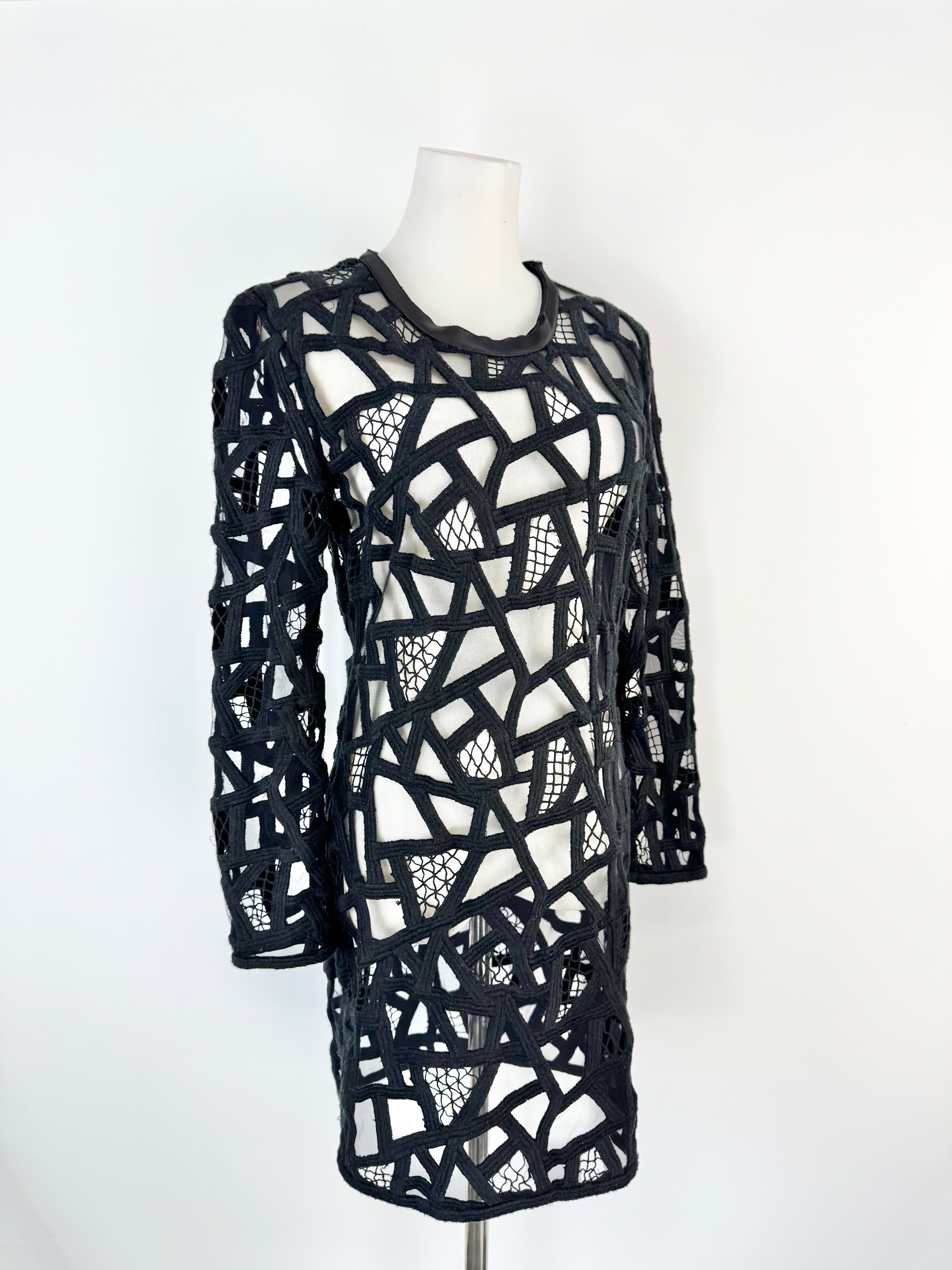 Iro Black Long Sleeve Lace Dress - AU10