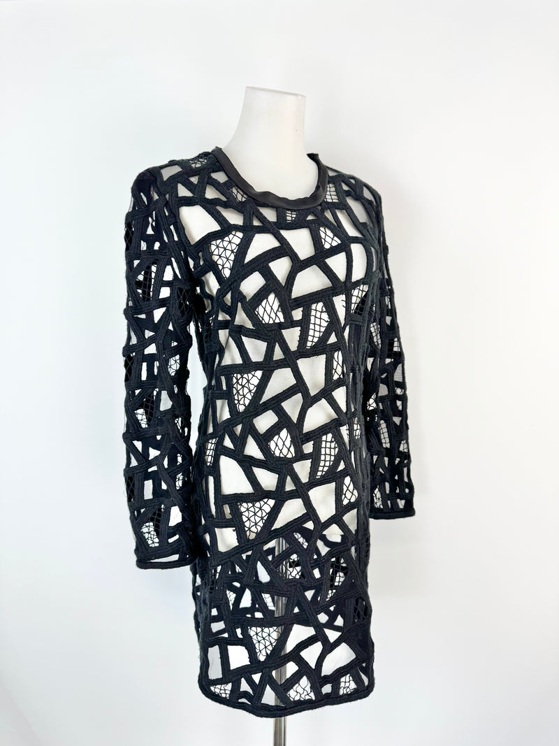 Iro Black Long Sleeve Lace Dress - AU10