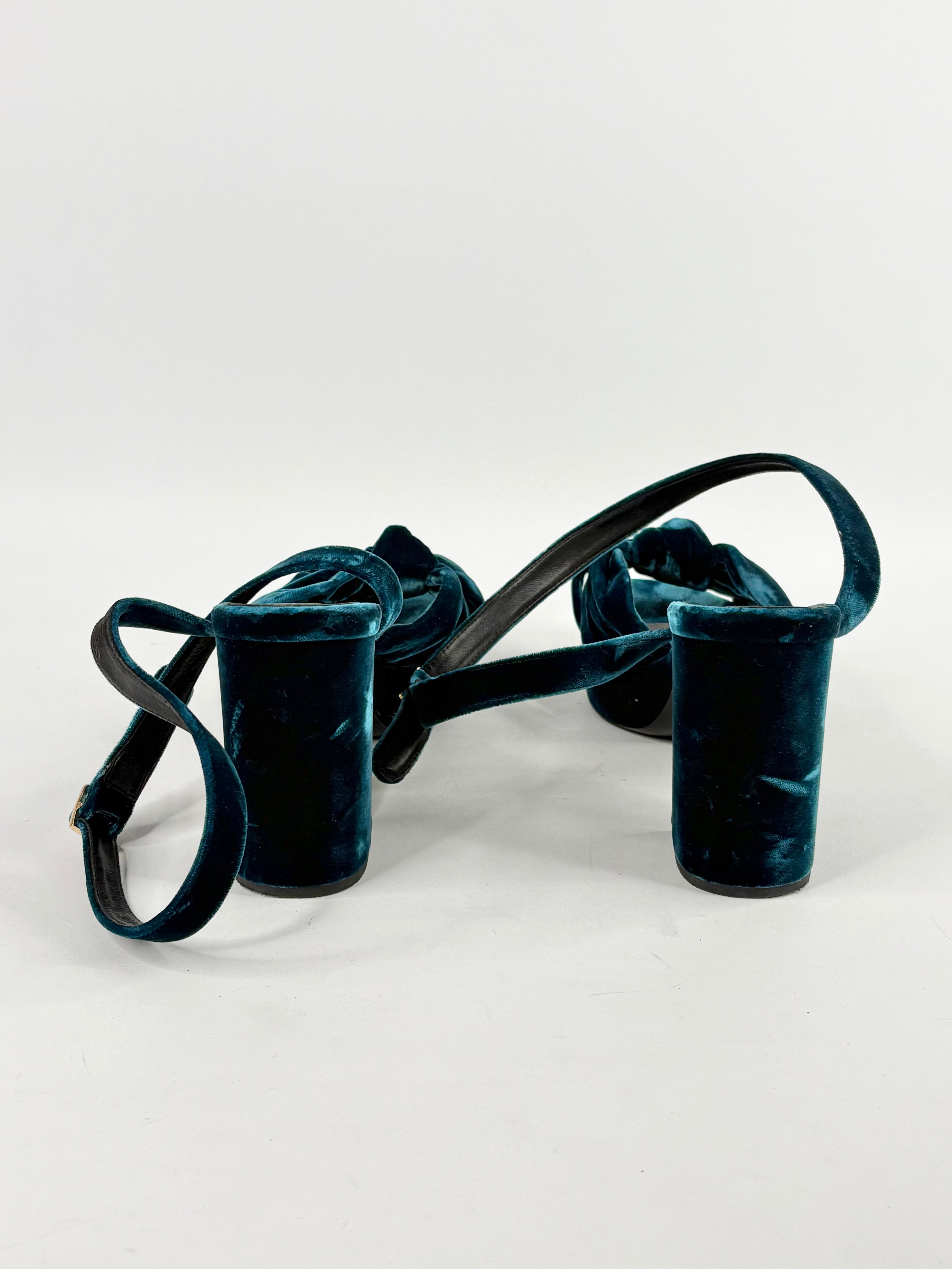 Husk Blue Velvet Sandals - EU41