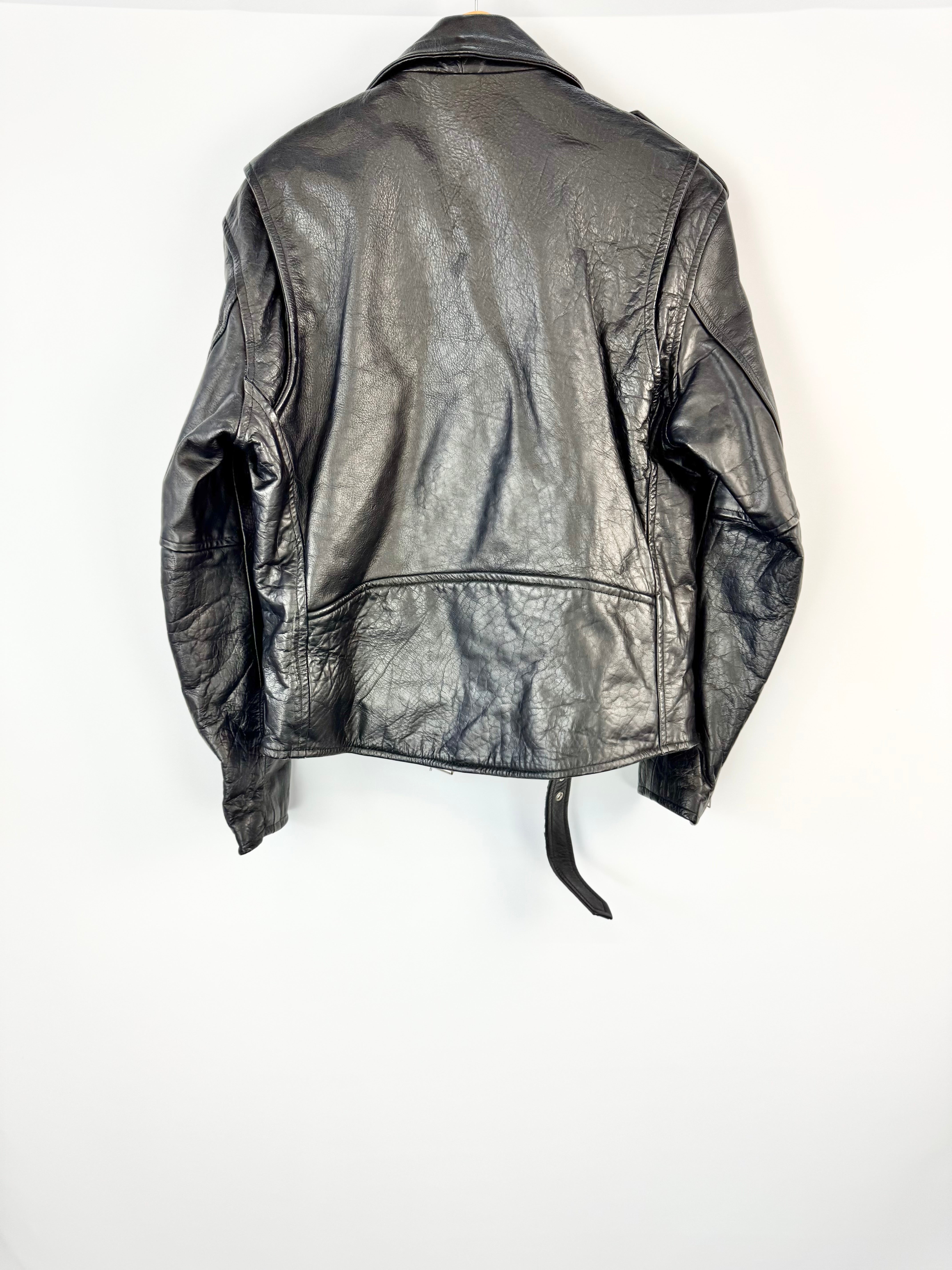 Vintage Smaro Thick Leather Biker Jacket - S